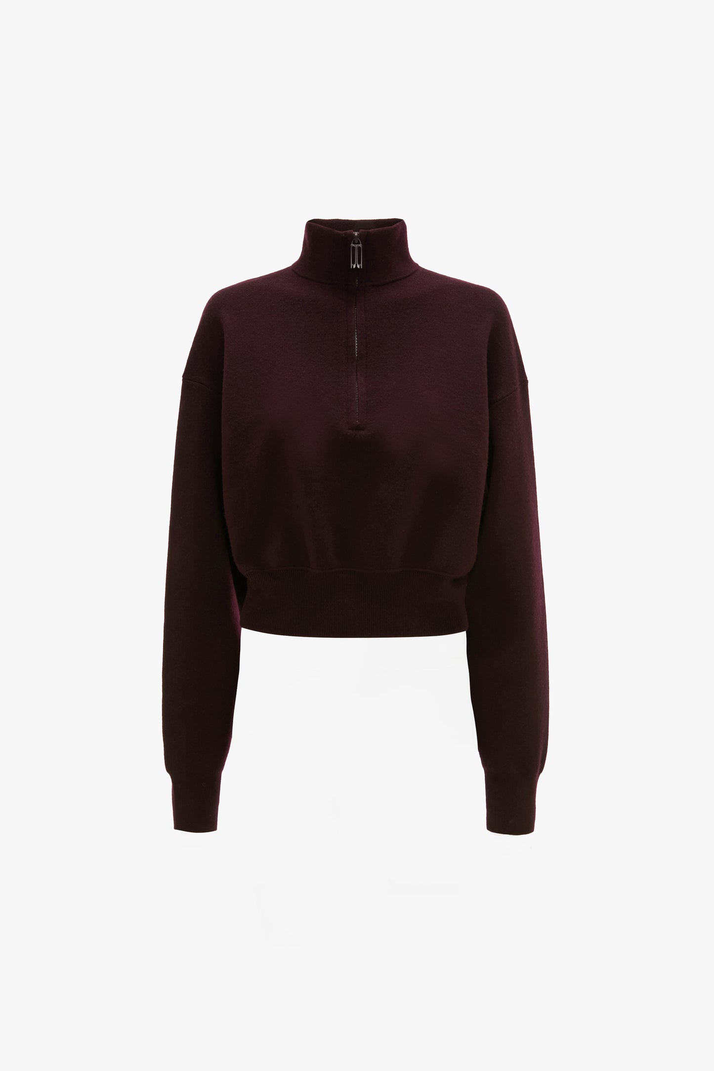 Merino Half-Zip Jumper In Merlot