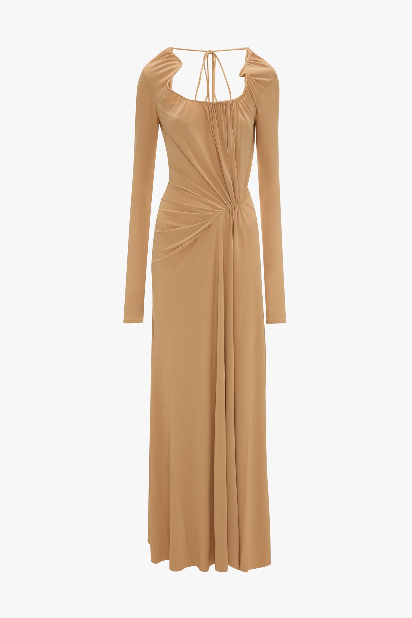 Structured Gown In Dune Beige