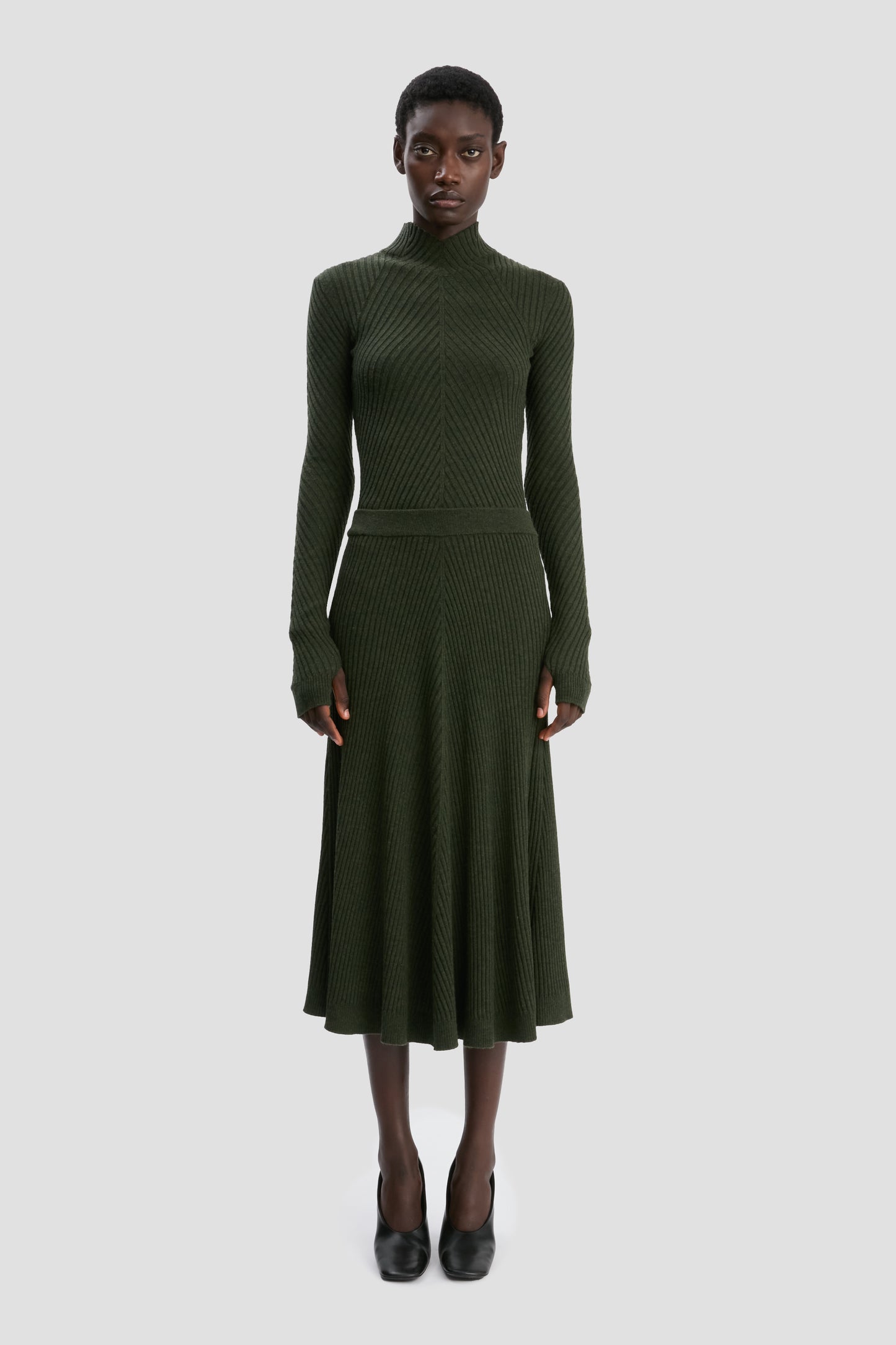 Ribbed Knit Polo In Oregano