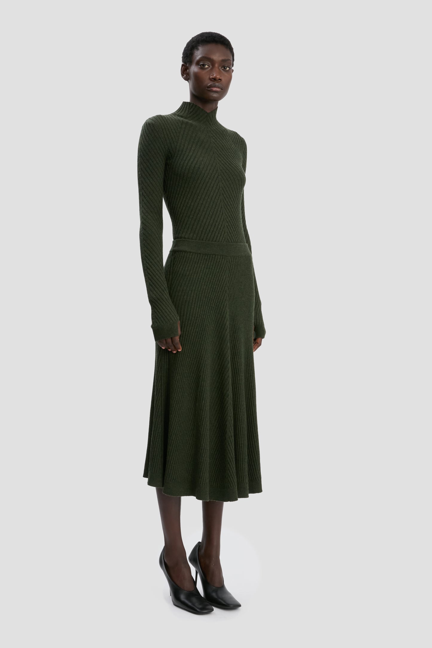 Ribbed Knit Polo In Oregano