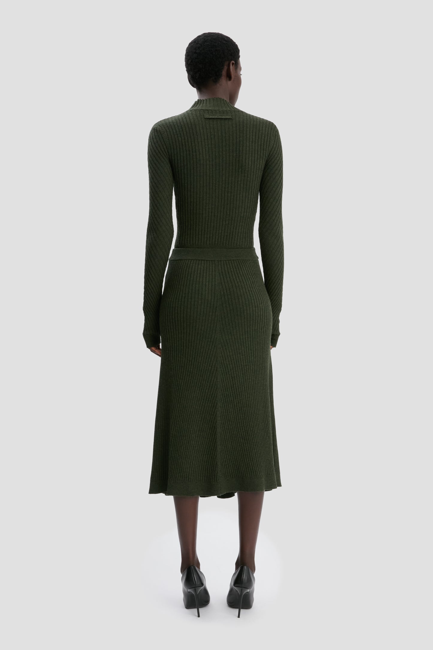 Ribbed Knit Polo In Oregano