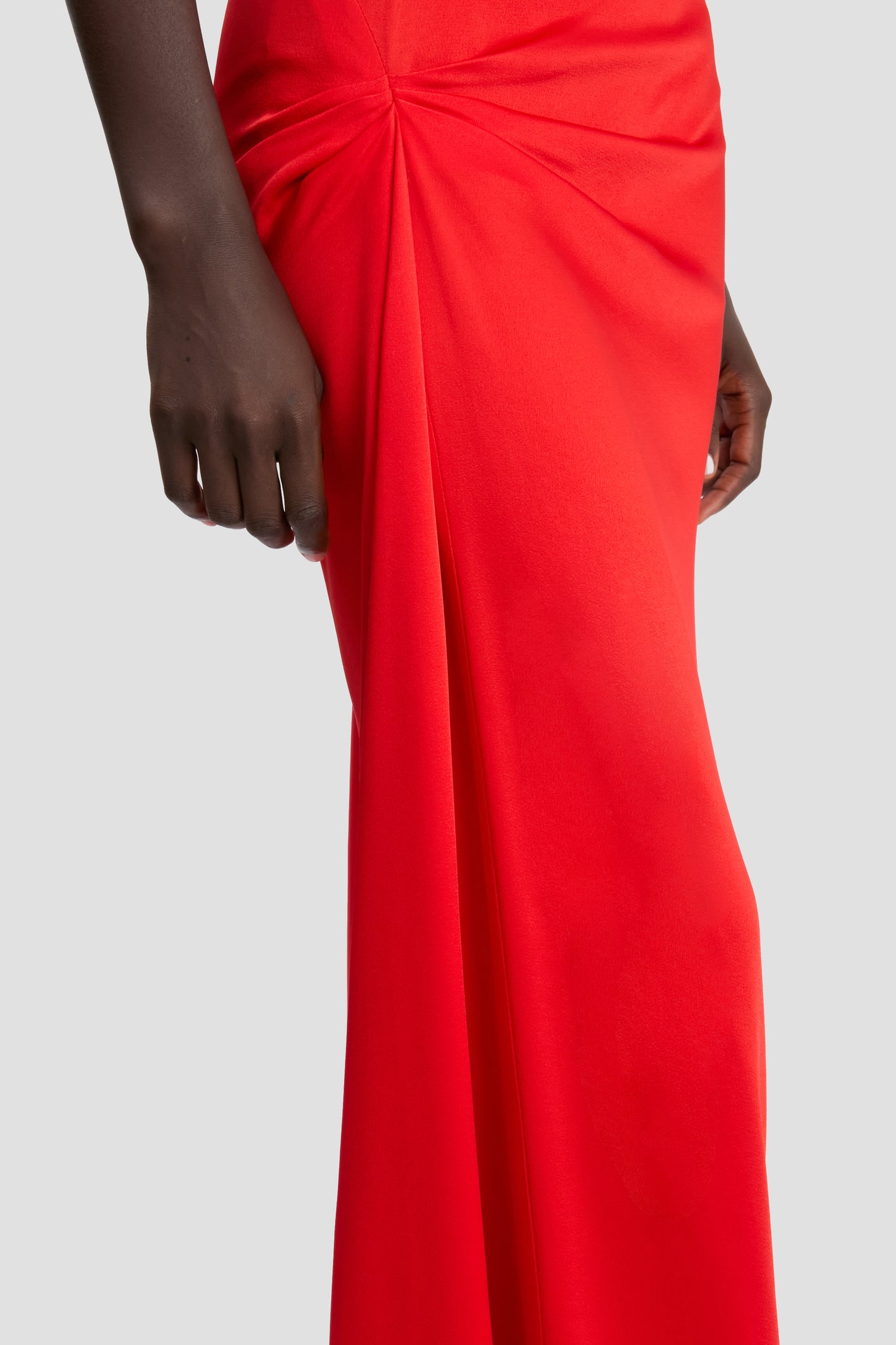 Draped Cap Sleeve Dress In Cayenne