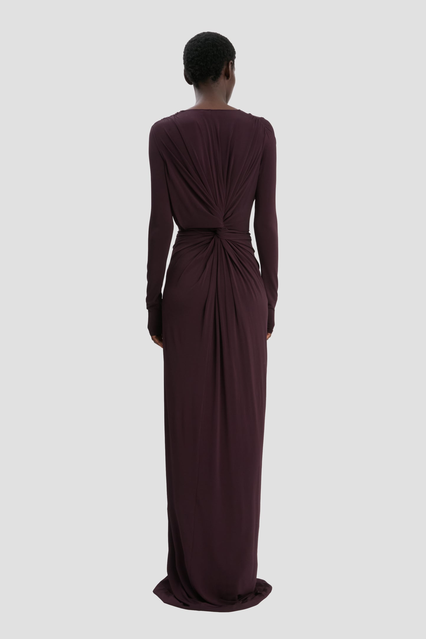 Cut-Out Wire Gown In Merlot