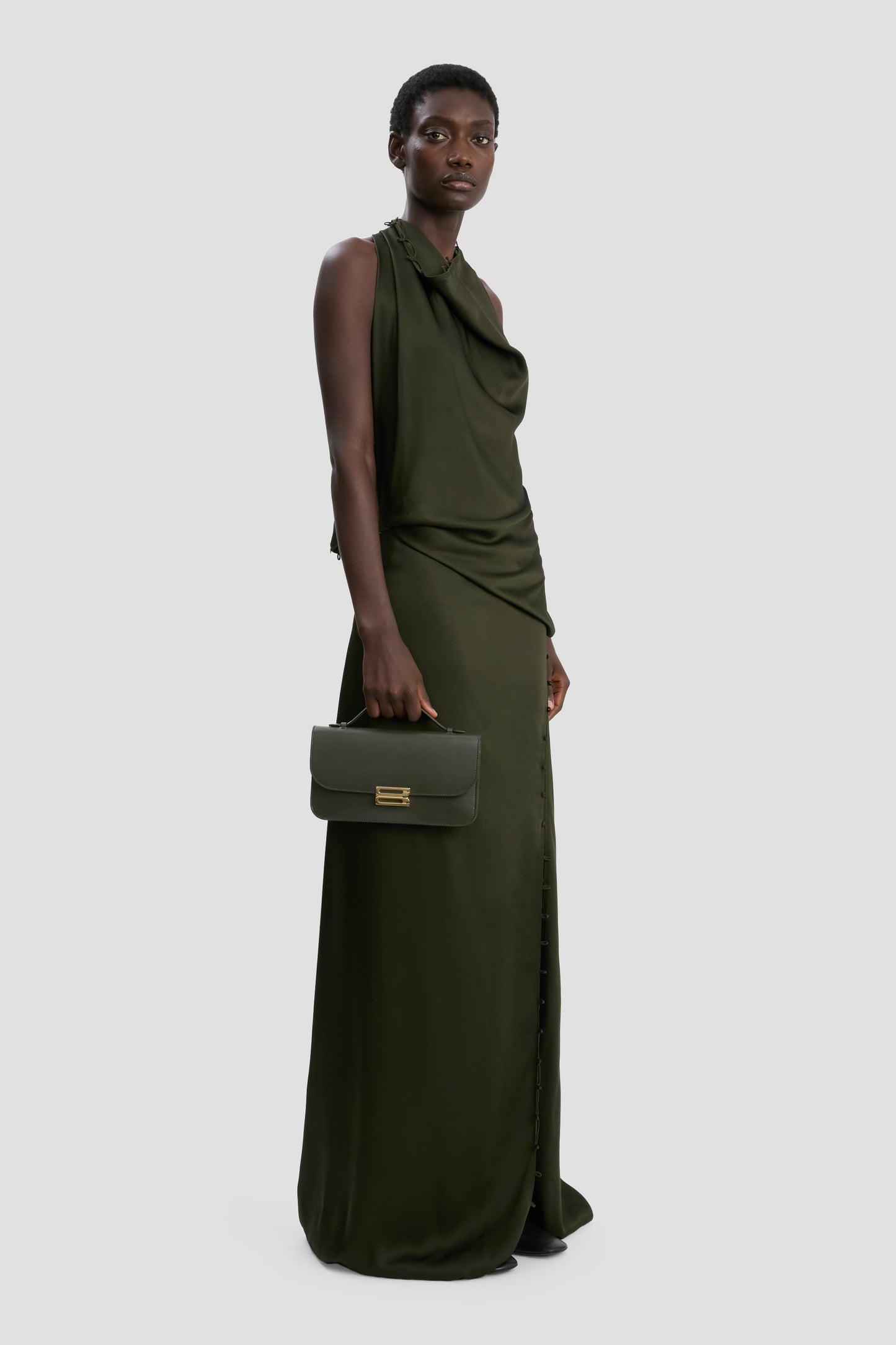 Dorian Pochette In Dark Olive Leather