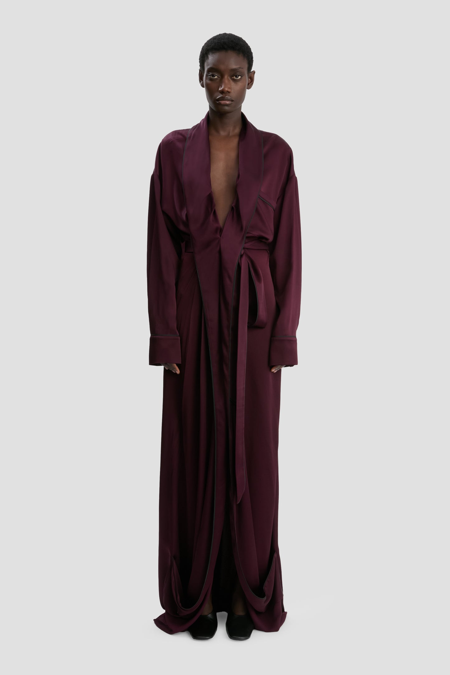 Wrap Gown In Merlot