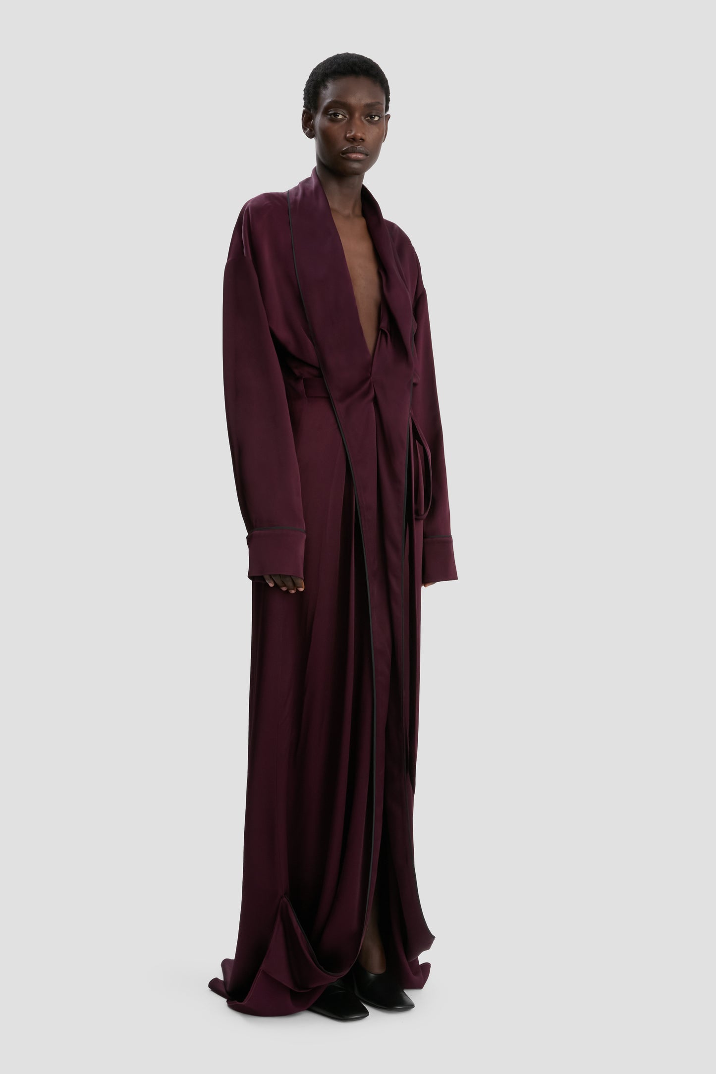 Wrap Gown In Merlot