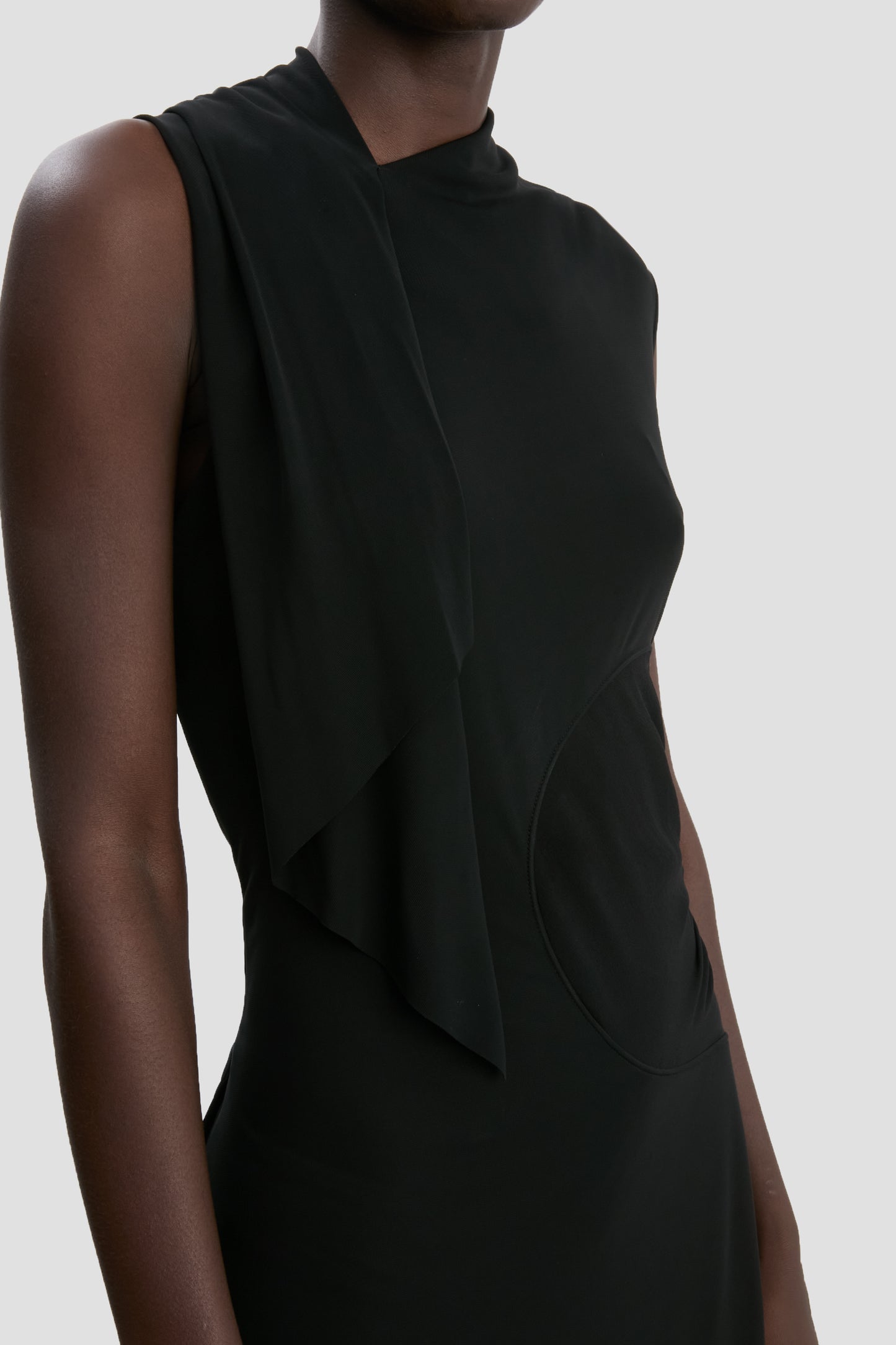 Panelled Dress In Black