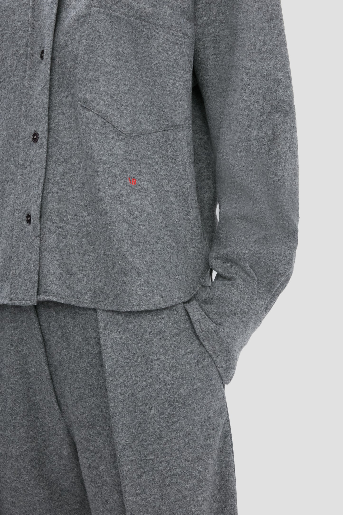 Pocket Shirt In Grey Melange