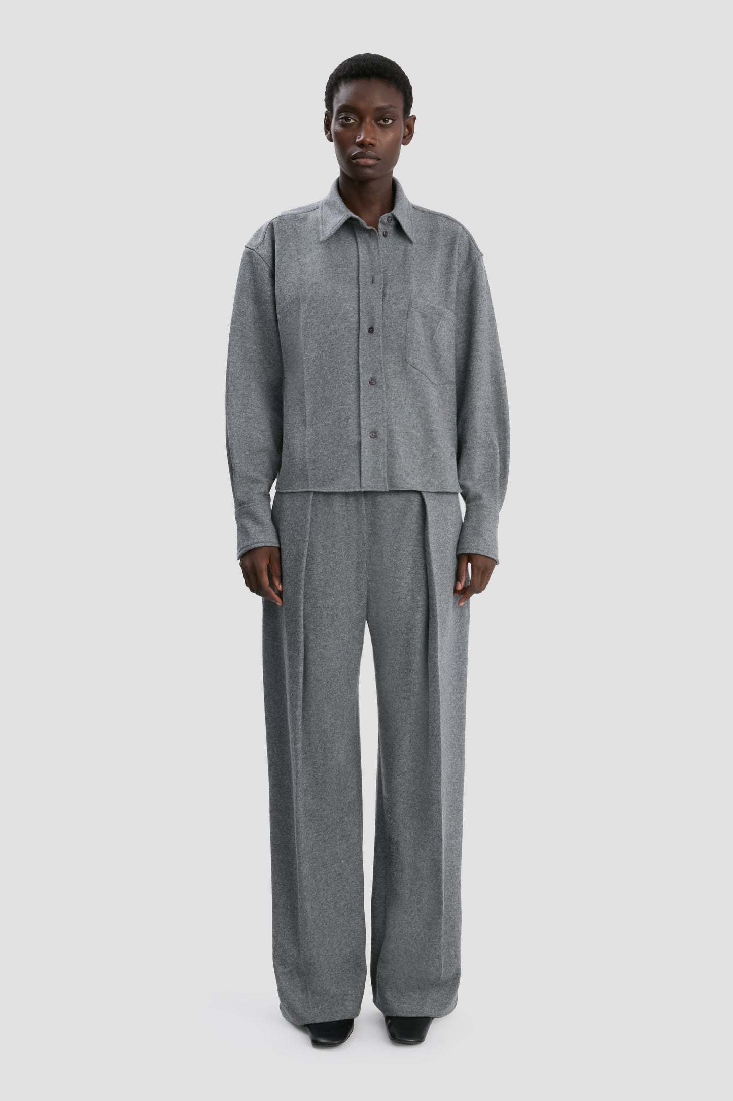 Pocket Shirt In Grey Melange