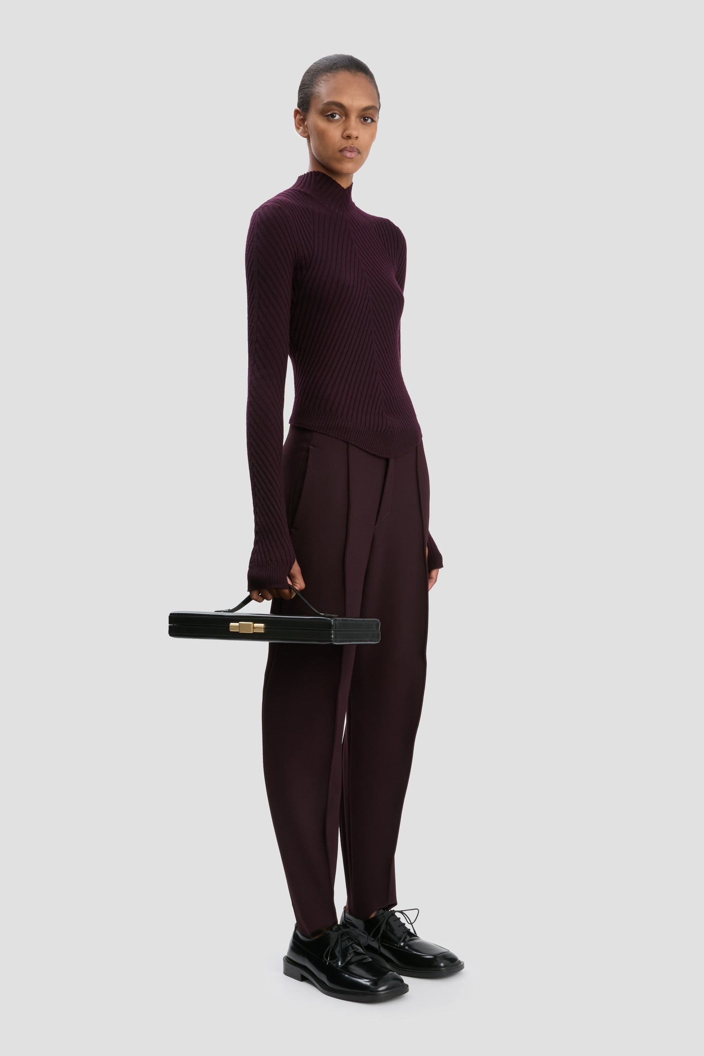 Large Box Clutch In Black Leather