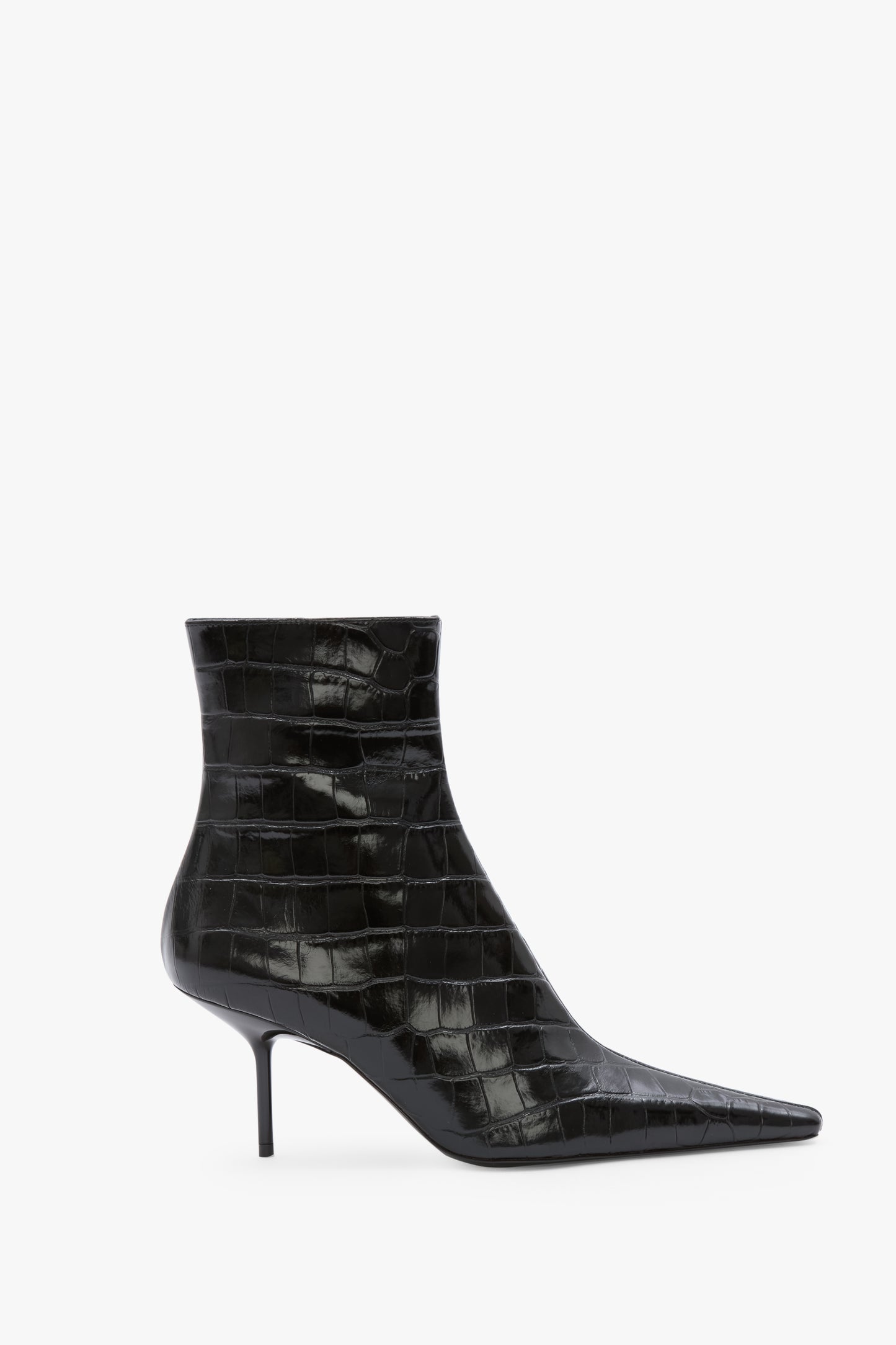 Sloan Stiletto Boot In Embossed Black Leather