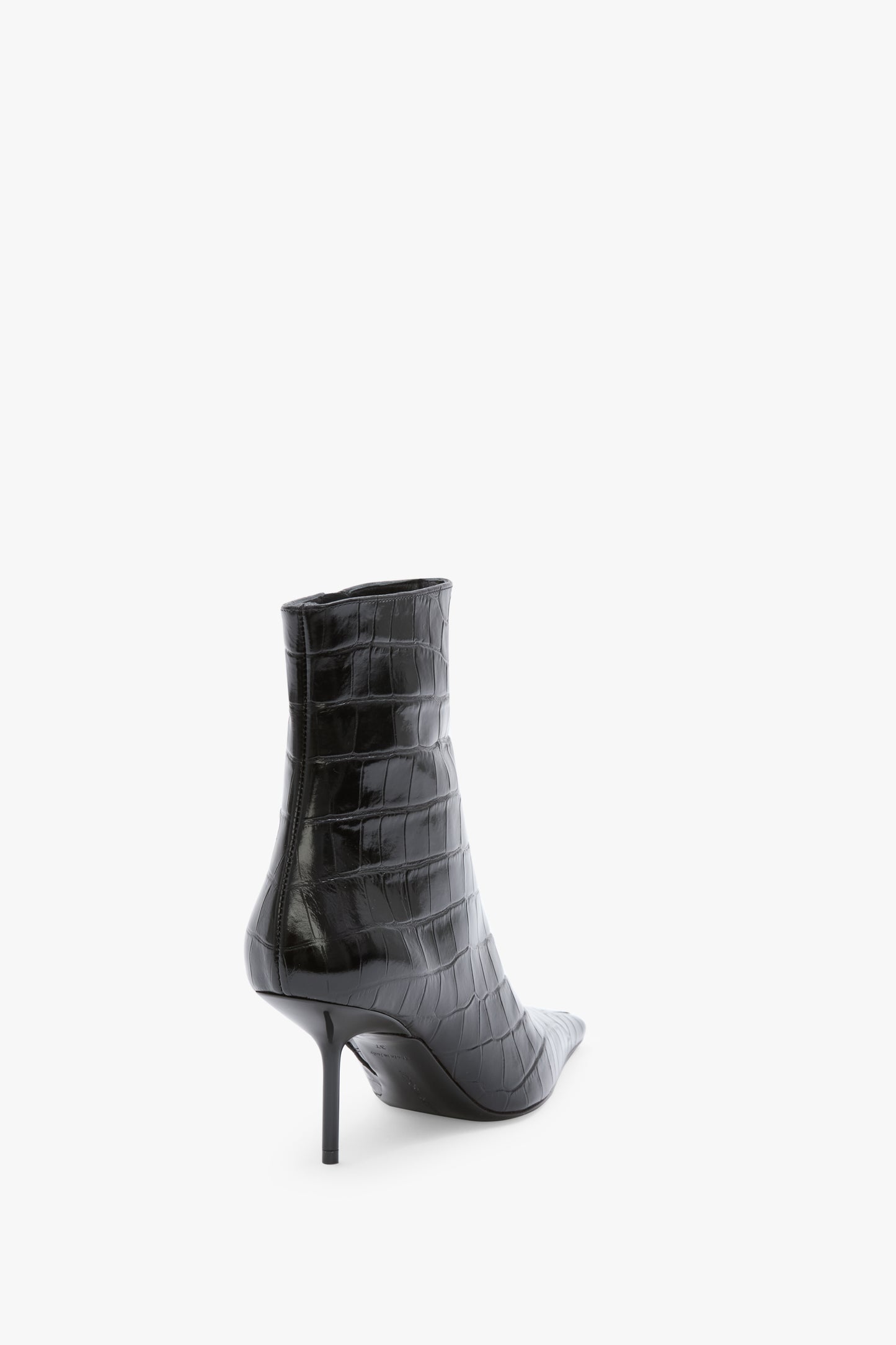 Sloan Stiletto Boot In Embossed Black Leather