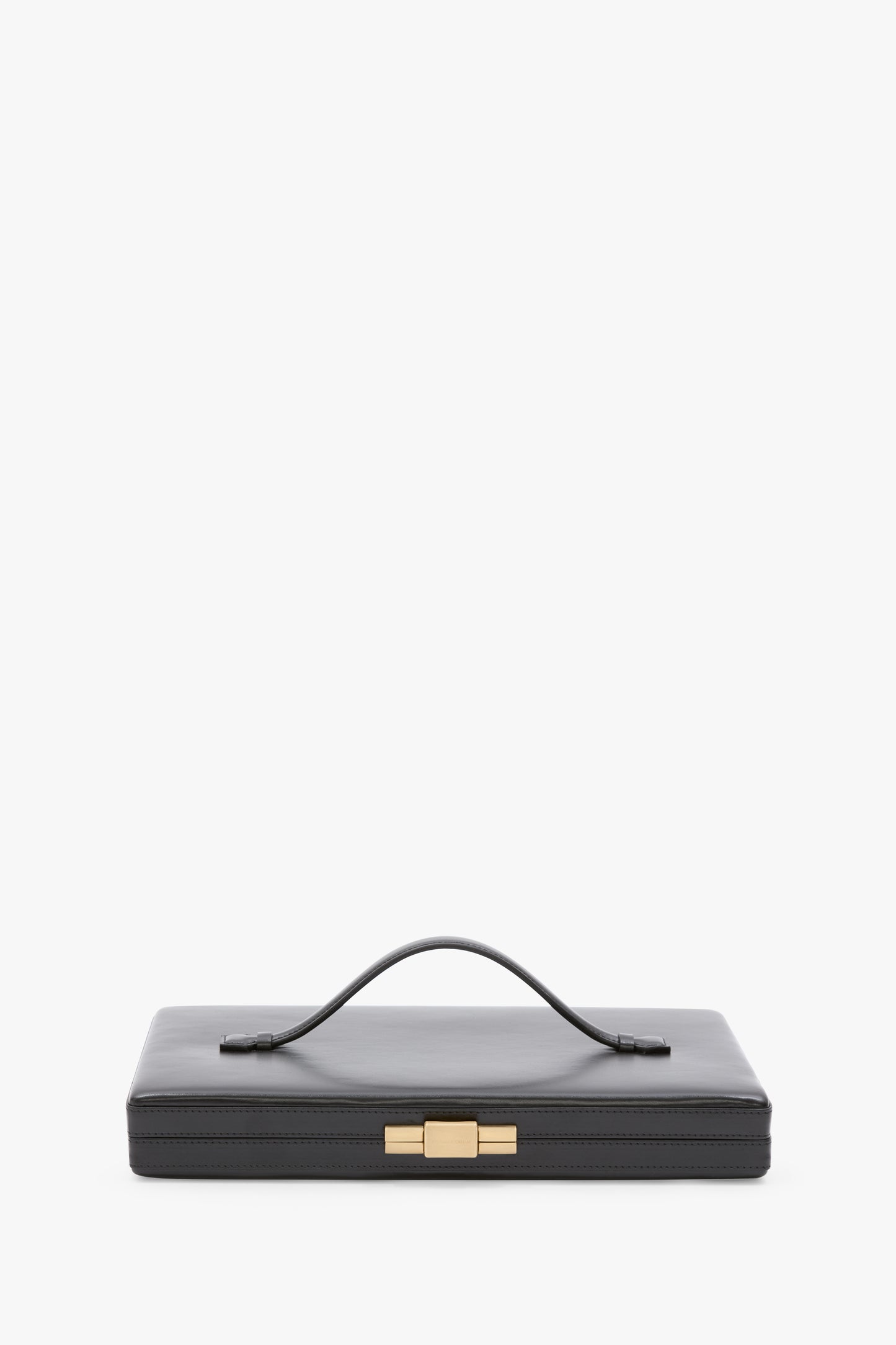 Large Box Clutch In Black Leather