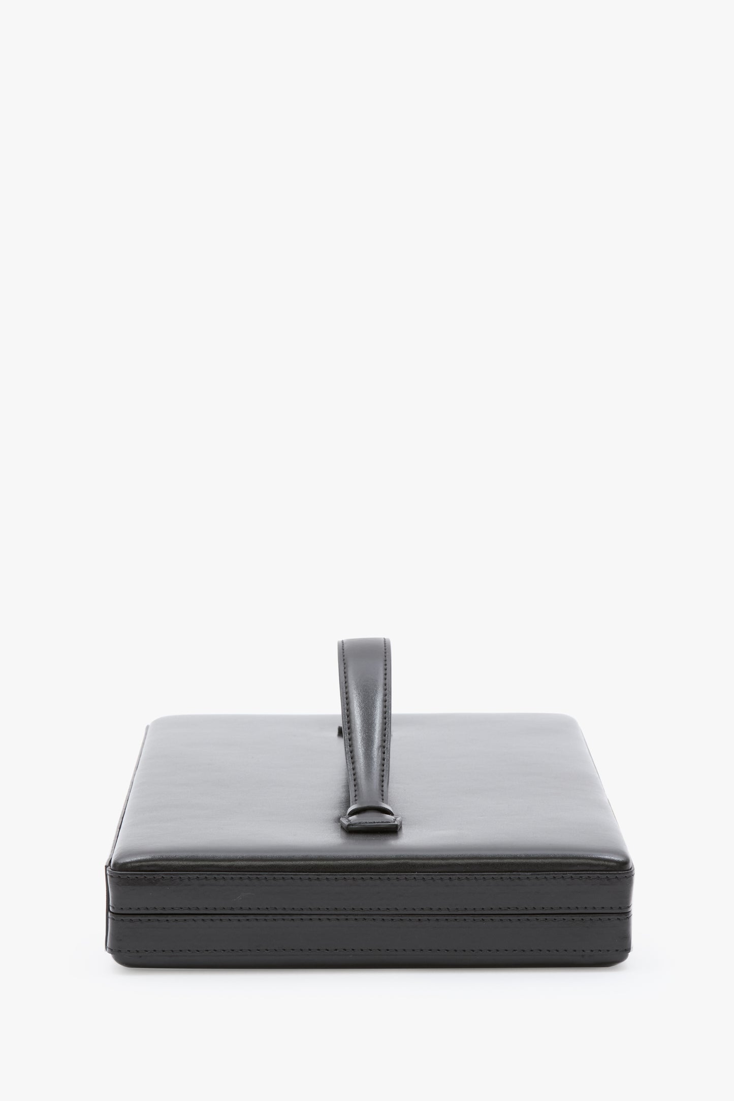 Large Box Clutch In Black Leather