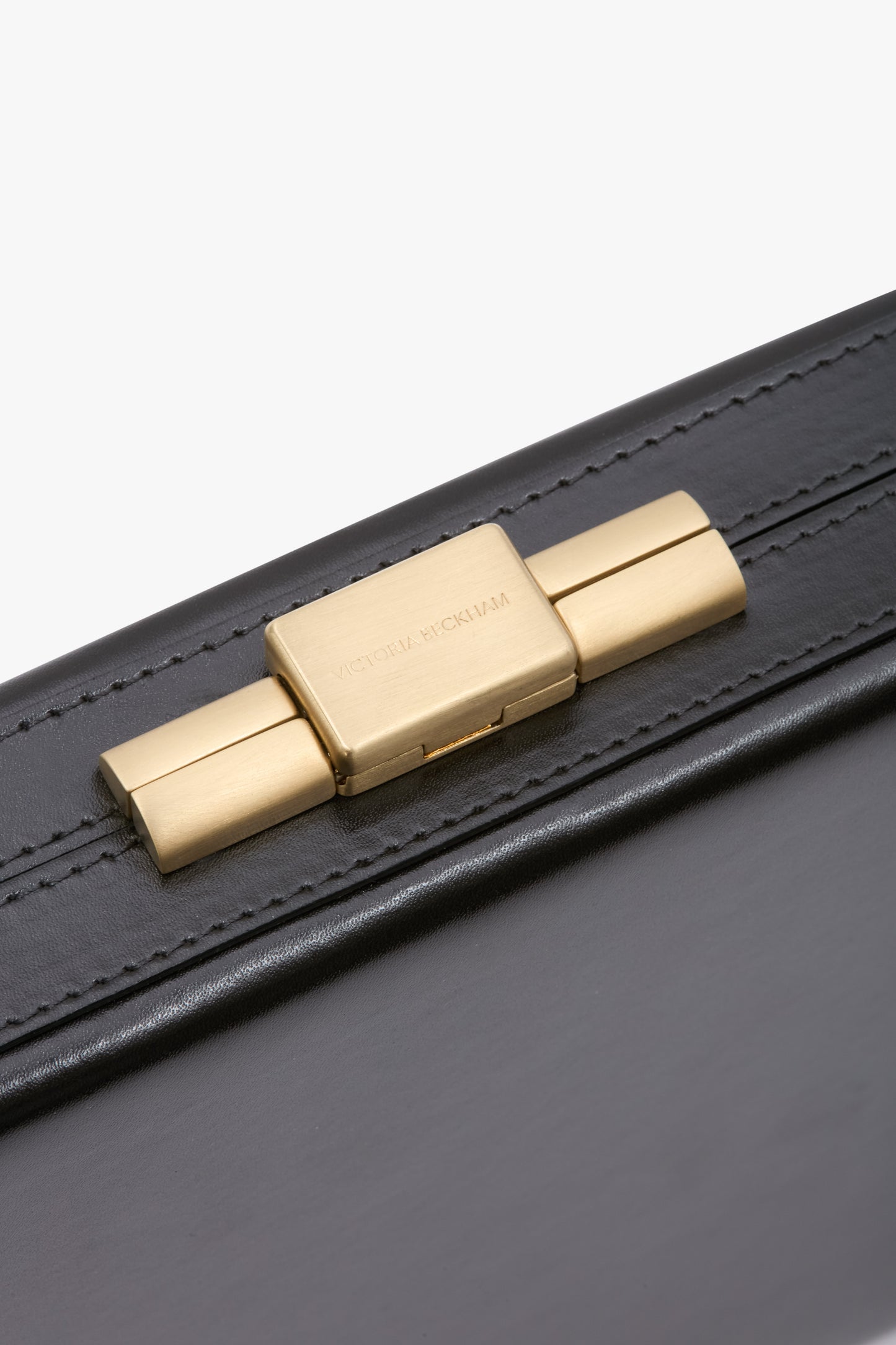 Large Box Clutch In Black Leather