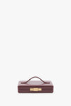 Box Clutch In Burgundy Leather