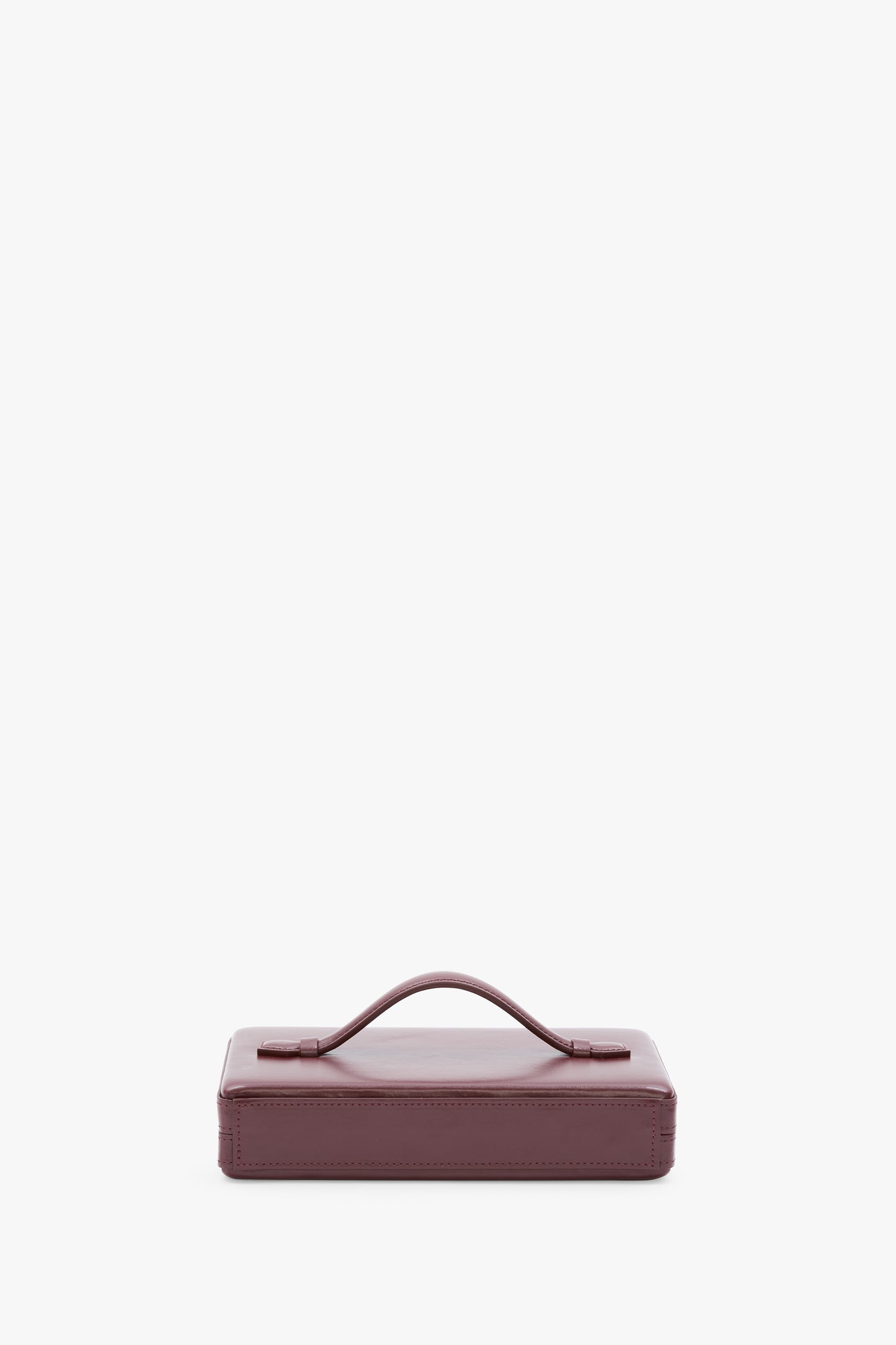 Box Clutch In Burgundy Leather