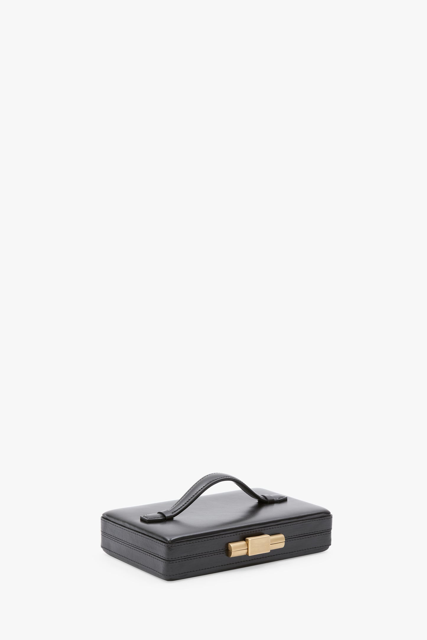 Box Clutch In Black Leather