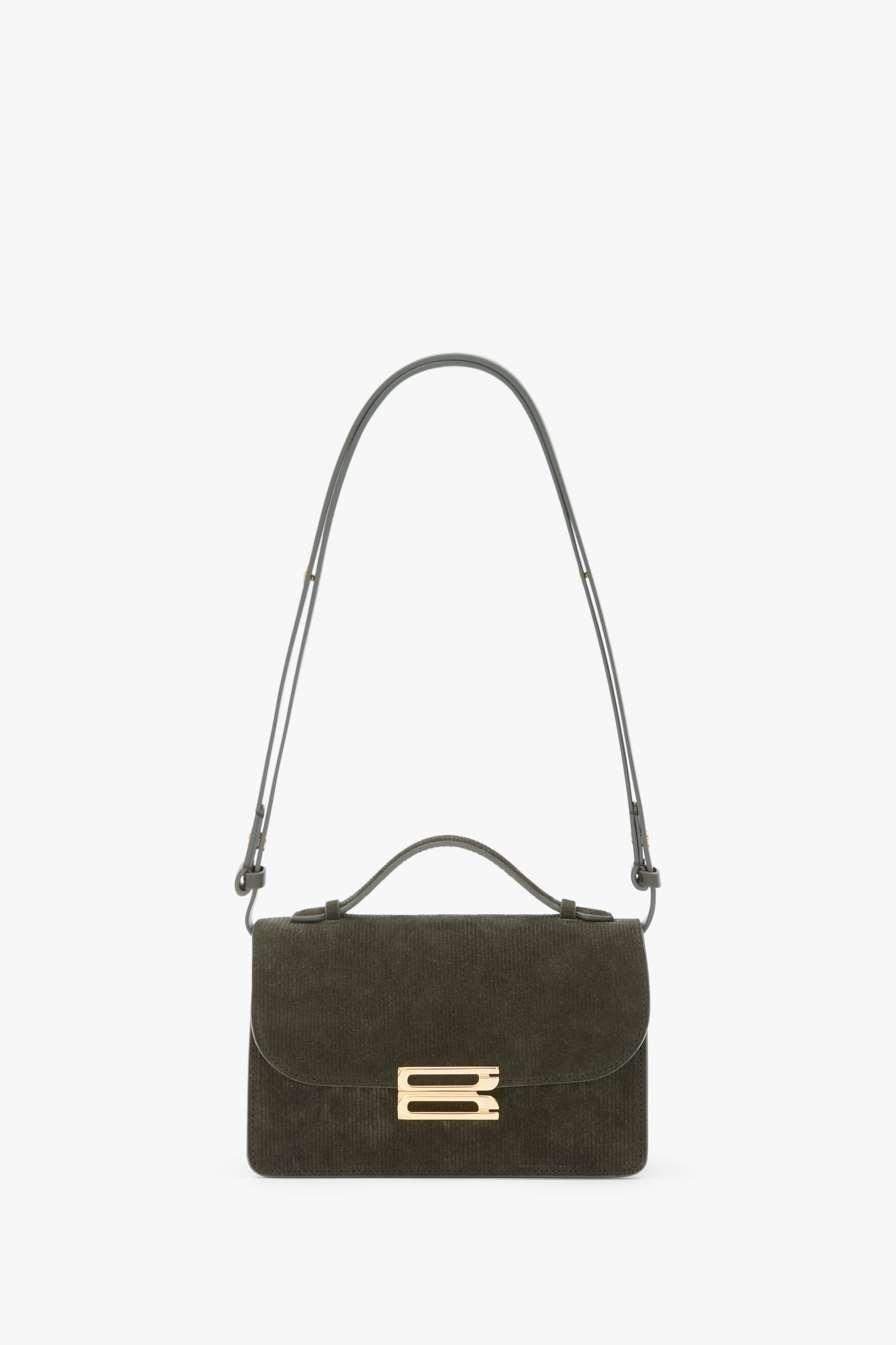 Mini Dorian Bag In Dark Olive Stripe Embossed Suede