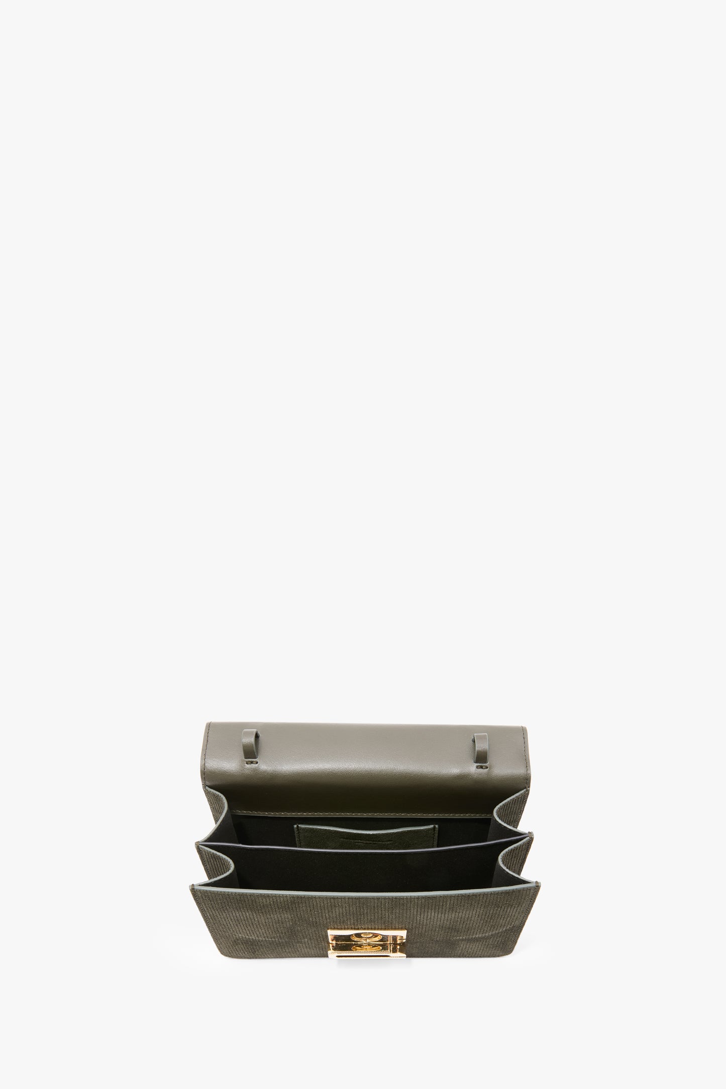 Mini Dorian Bag In Dark Olive Stripe Embossed Suede