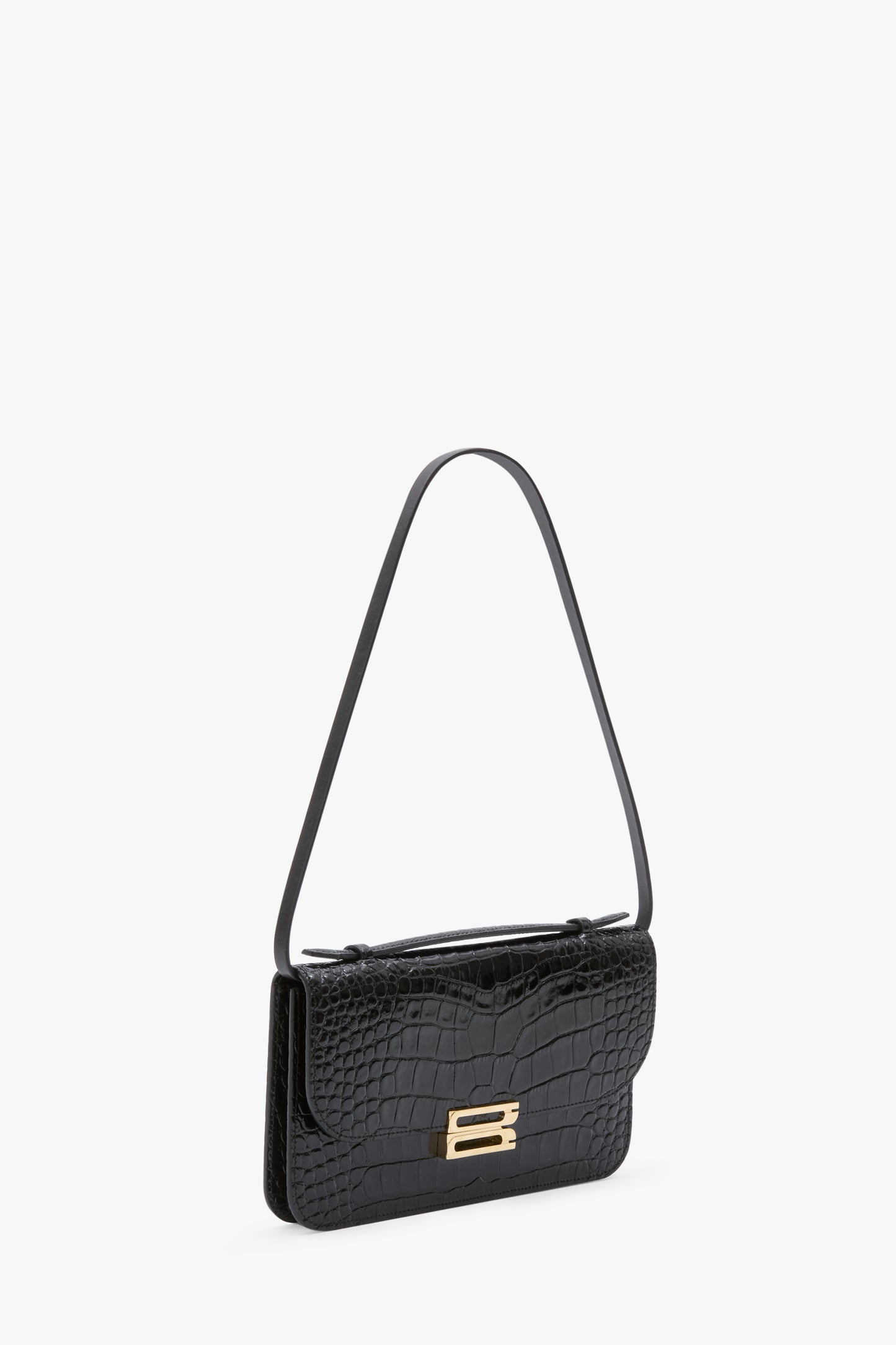 Dorian Pochette In Embossed Black Leather