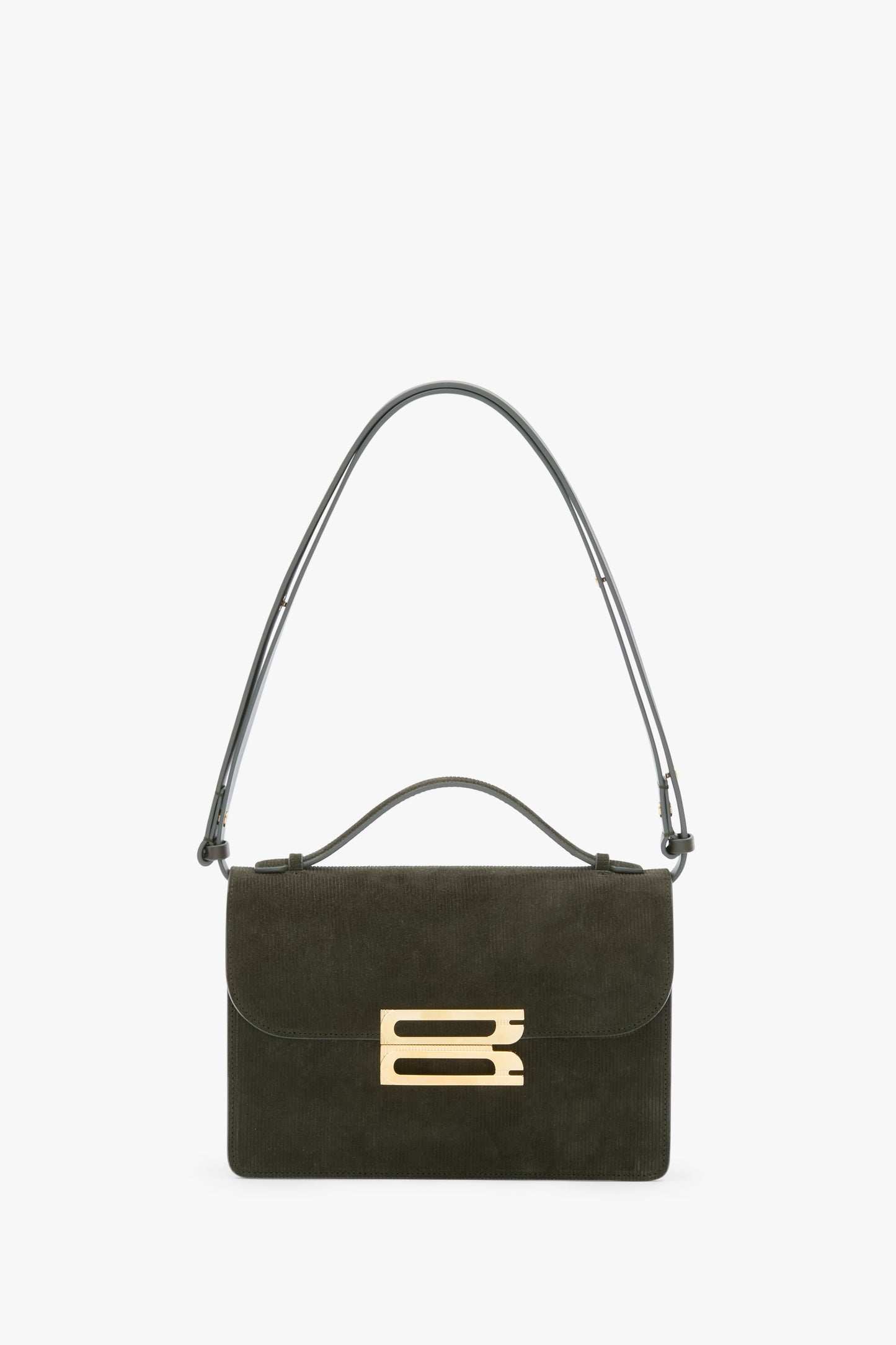 Dorian Bag In Embossed Dark Olive Suede