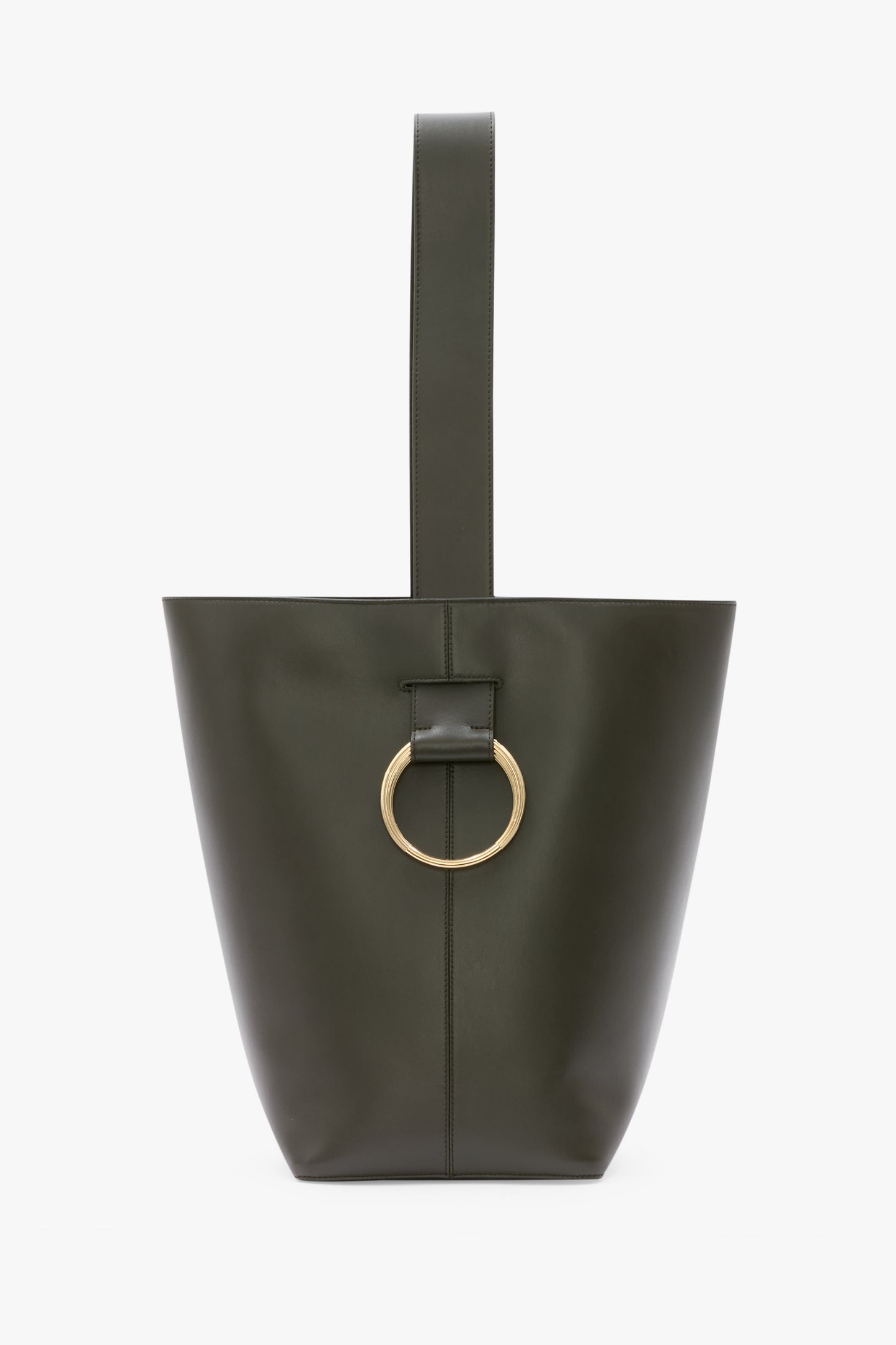 Dia Bucket Bag In Dark Olive Leather