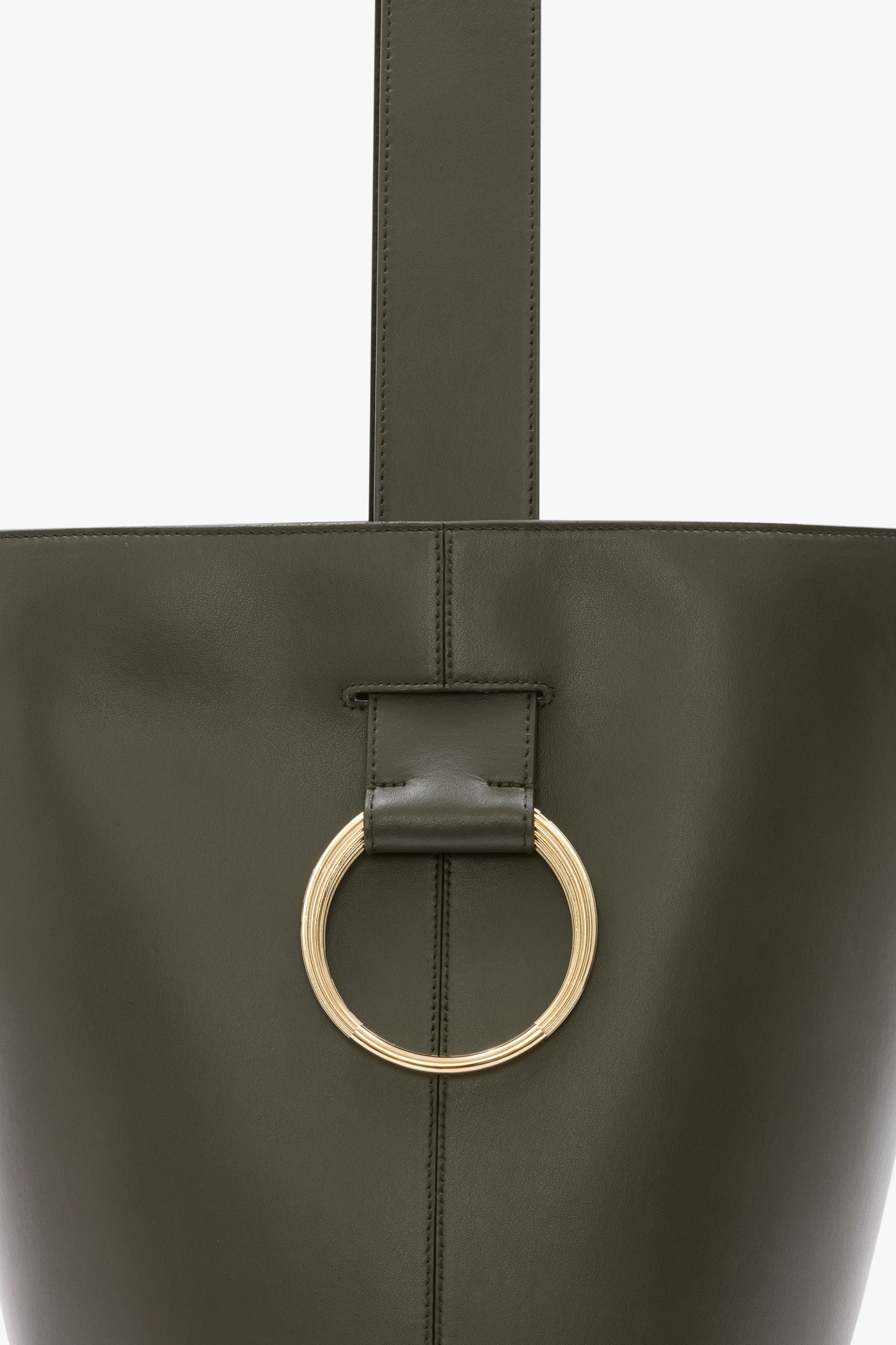Dia Bucket Bag In Dark Olive Leather