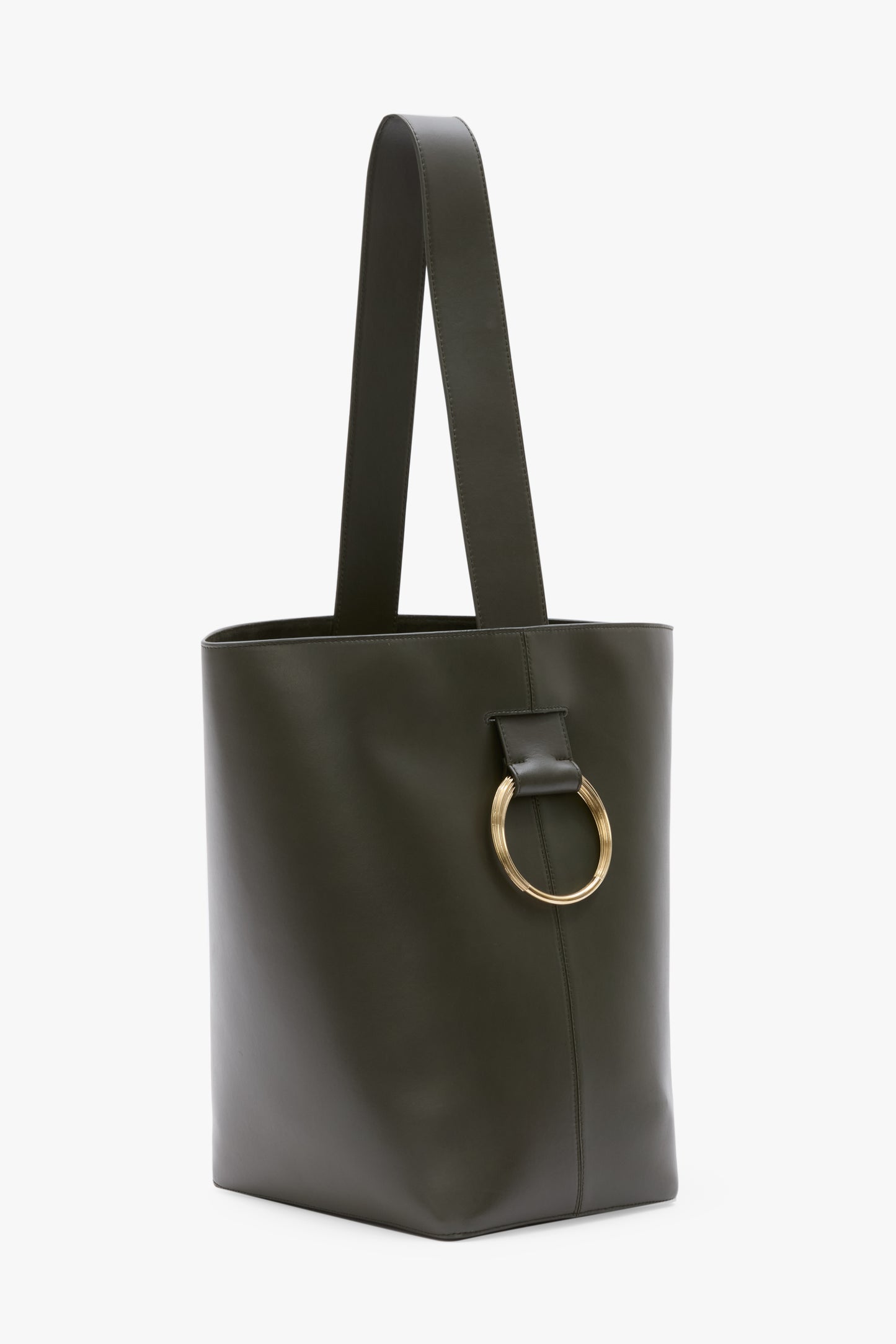 Dia Bucket Bag In Dark Olive Leather