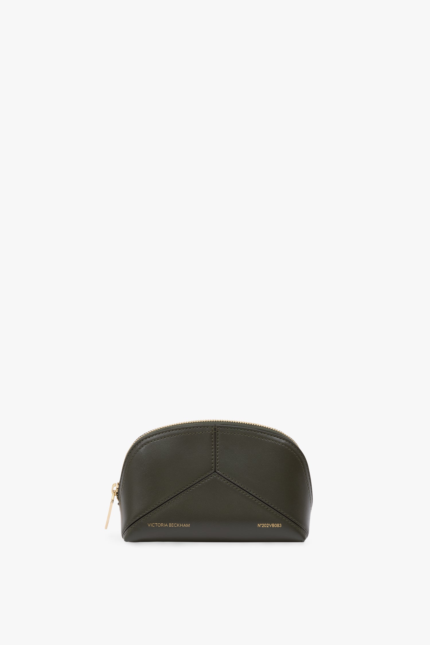 Victoria Mini Travel Pouch In Dark Olive Smooth Leather