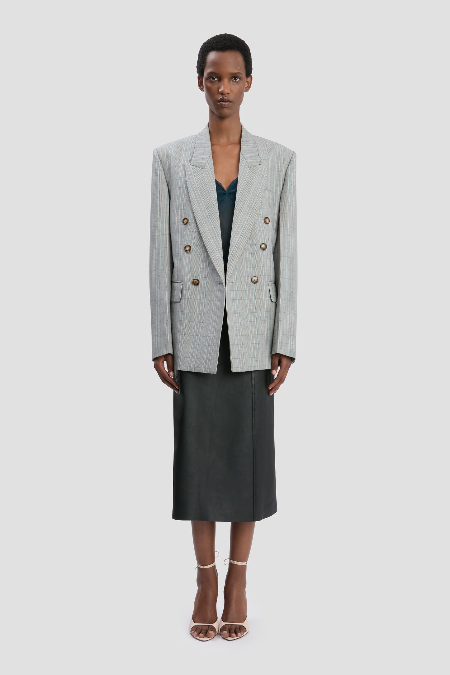 Tailored Jacket In Blue-Grey Check