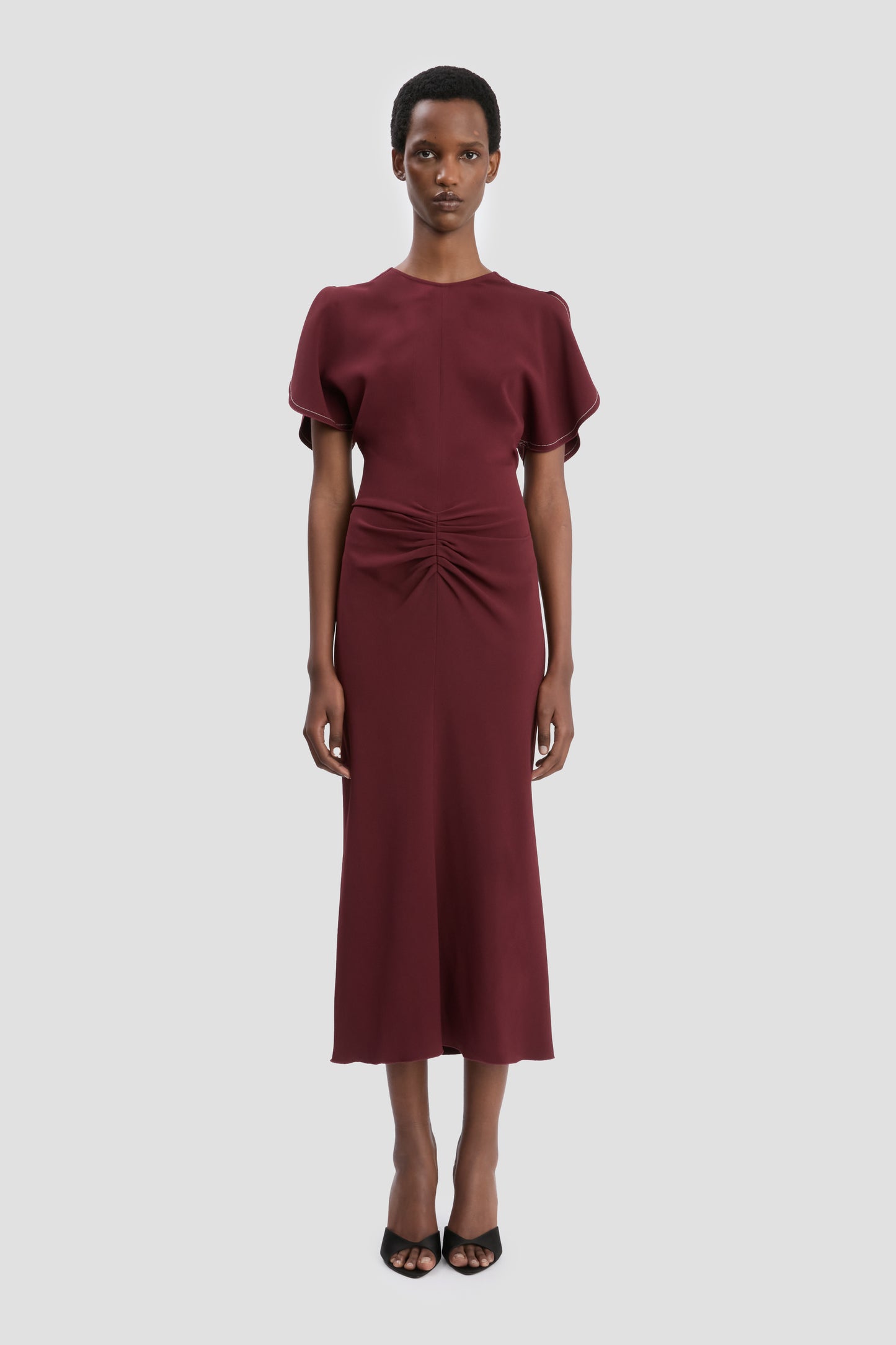 Bela Midi Dress In Cinnabar Red