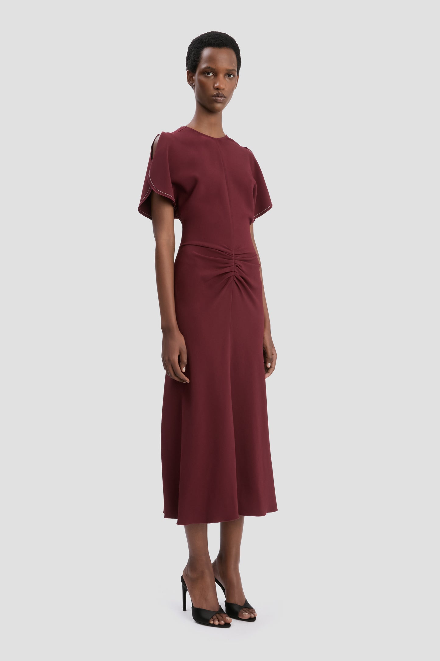 Bela Midi Dress In Cinnabar Red