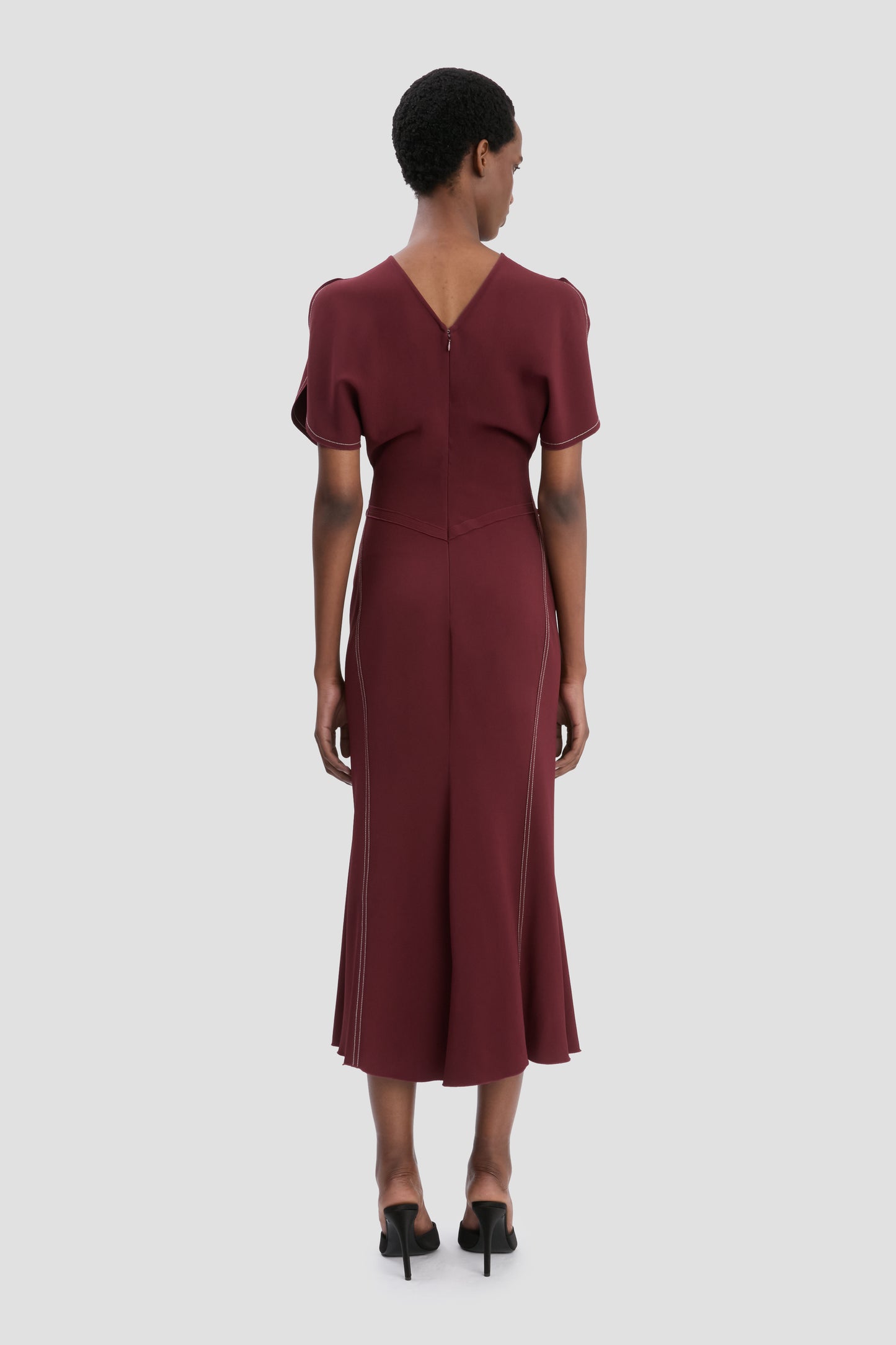 Bela Midi Dress In Cinnabar Red