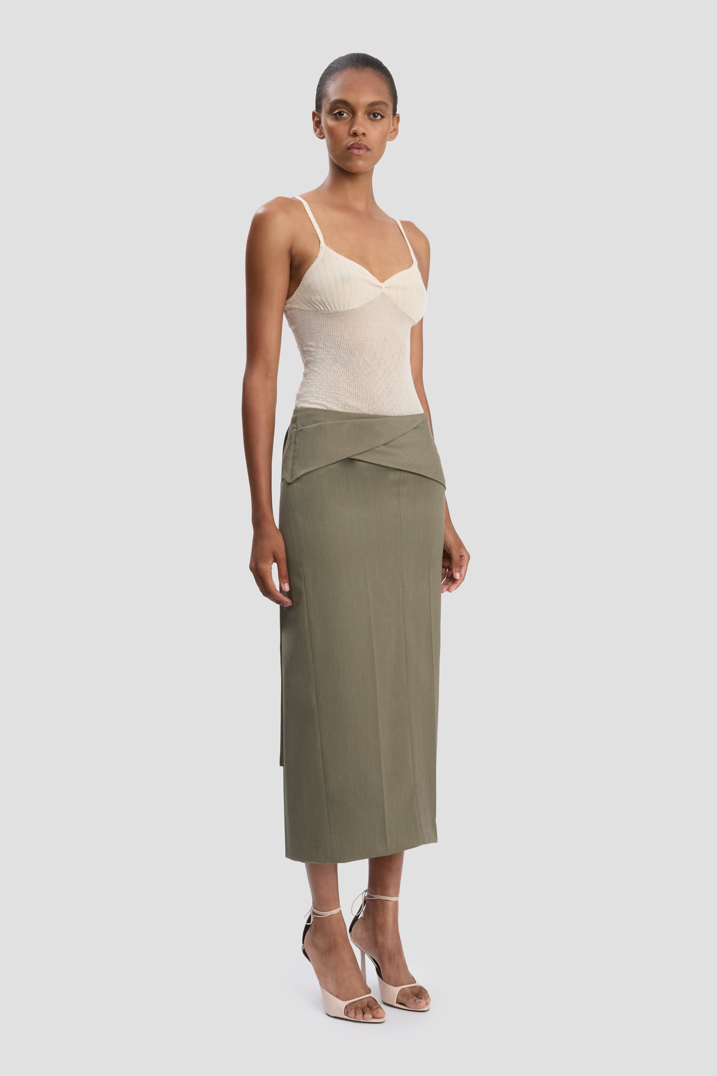 Wrap Skirt In Sage Melange