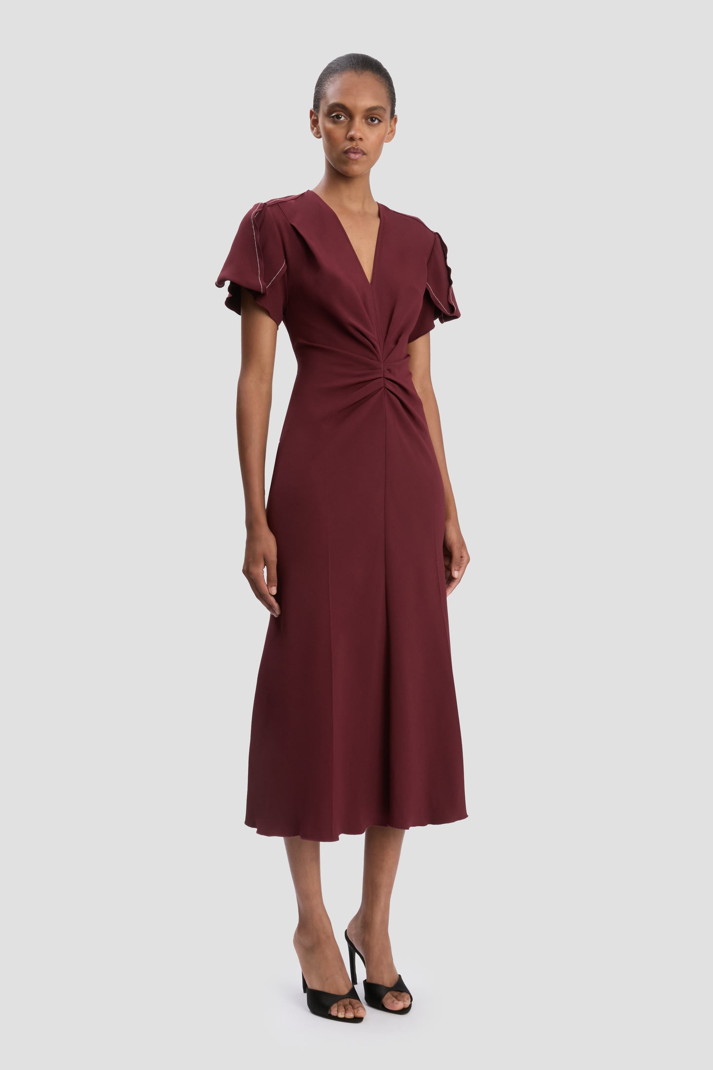 Eve Midi Dress In Cinnabar Red