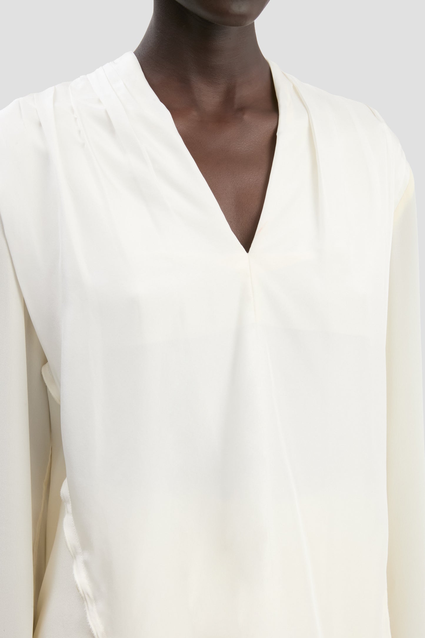 V-Neck Top In Ivory