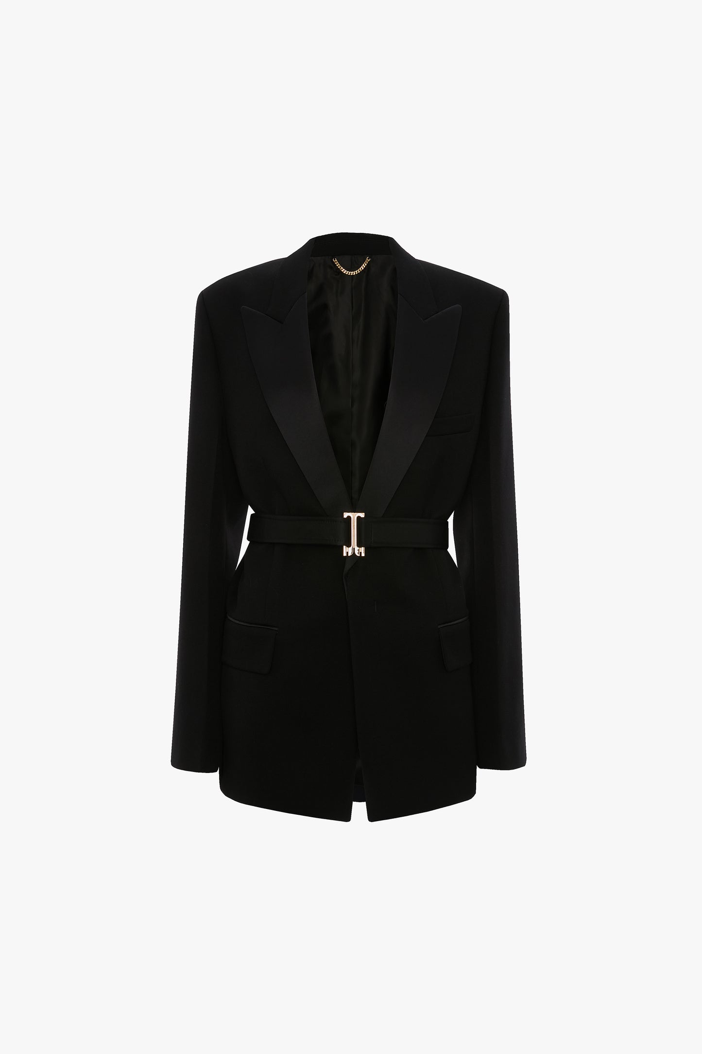 Belted Tailored Jacket In Black