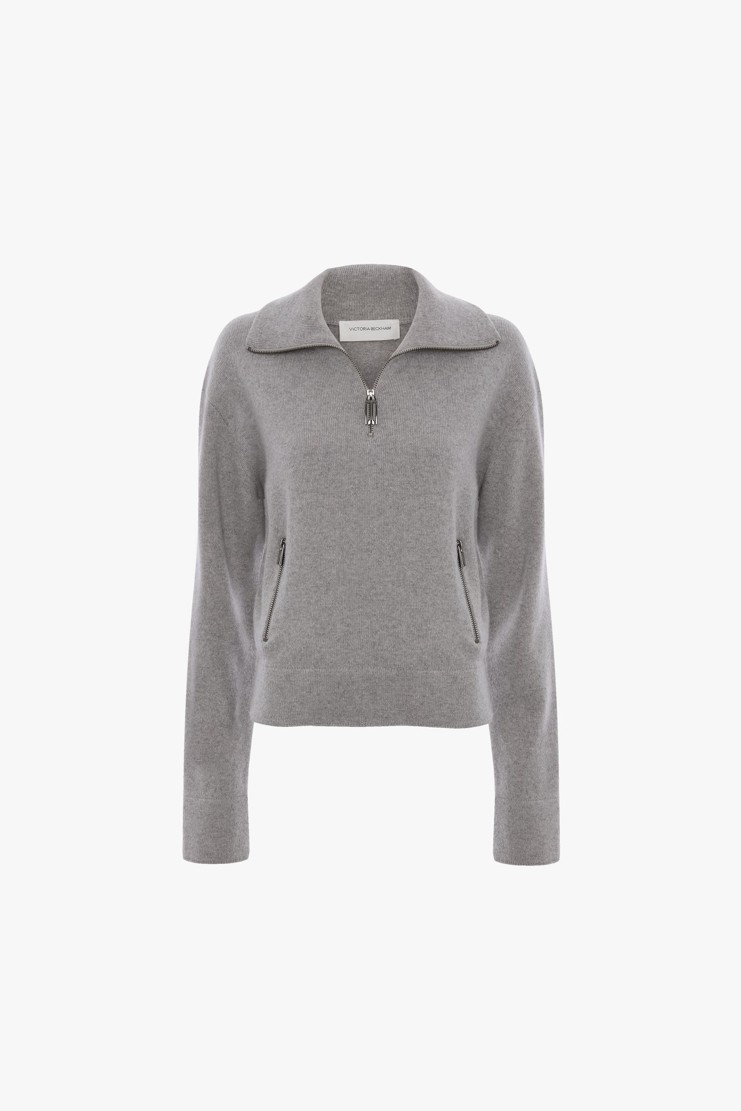 Half-Zip Milano Jumper In Grey Marl