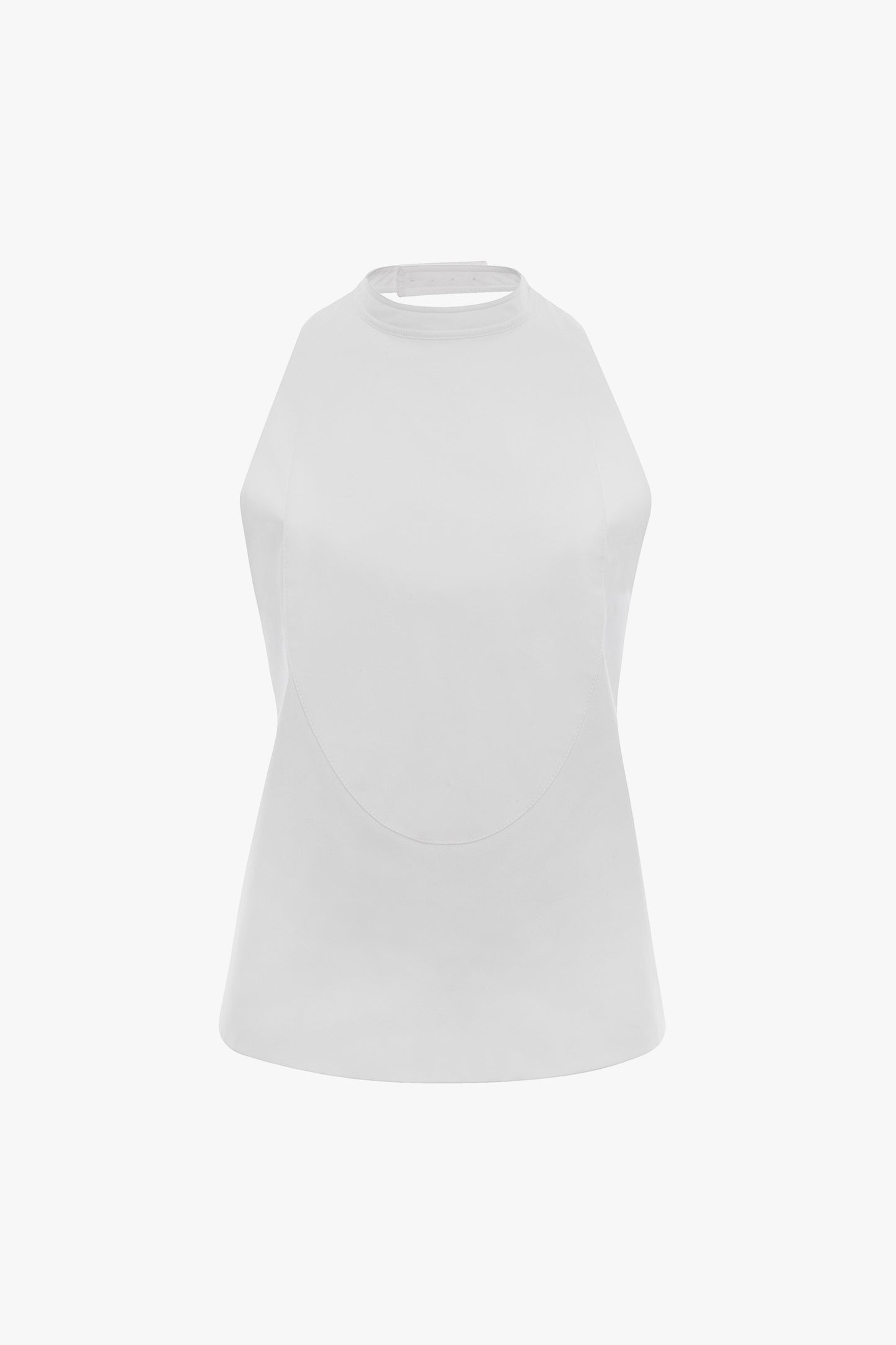 Backless Bib Top In White