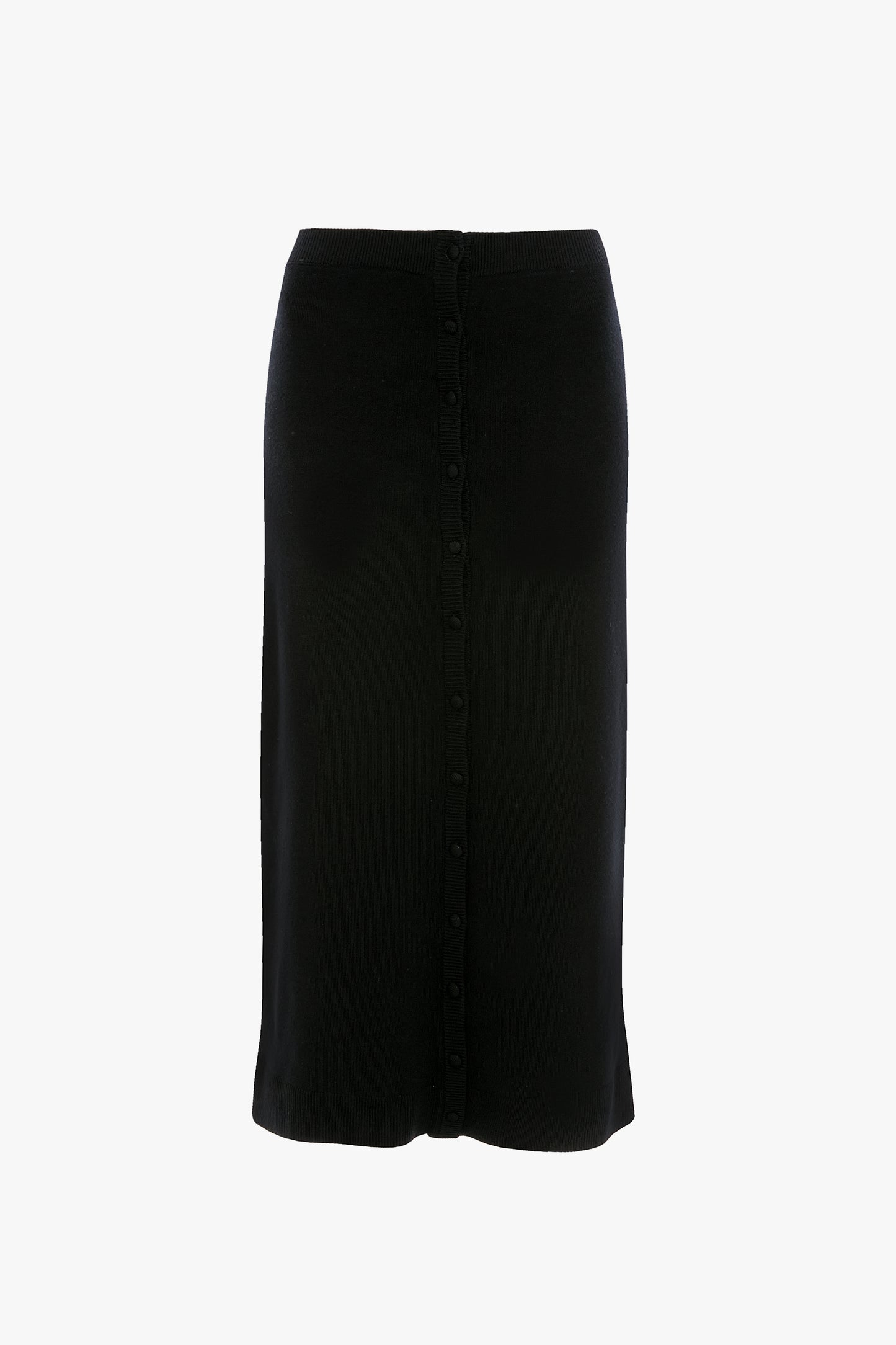 Button Midi Skirt In Black
