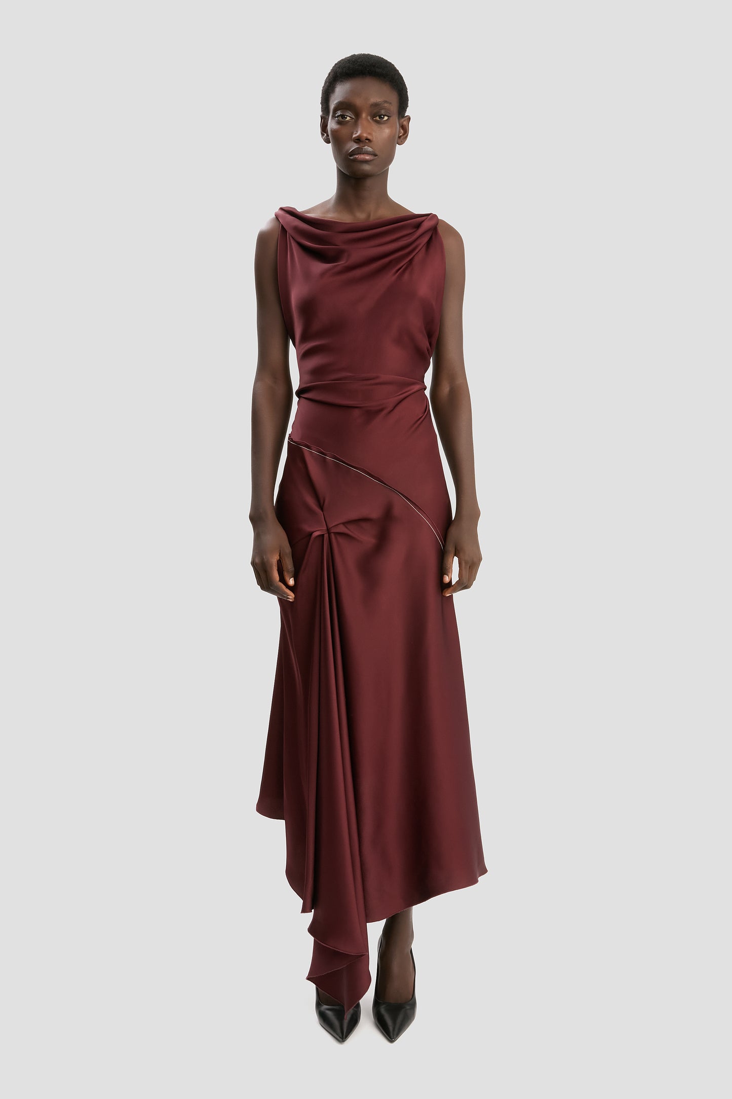 Posy Midi Dress In Cinnabar Red