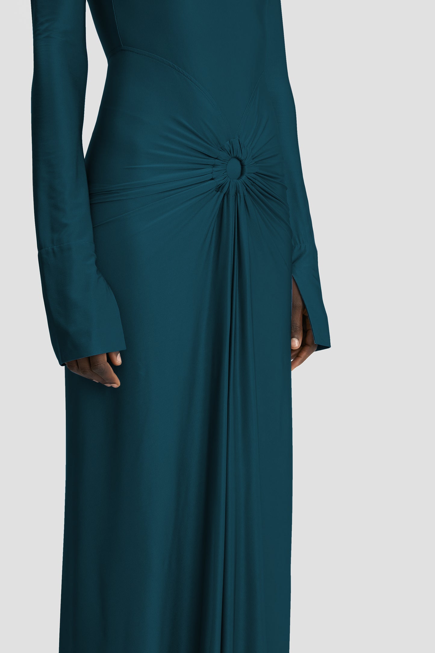 Frances Midi Dress In Dark Teal