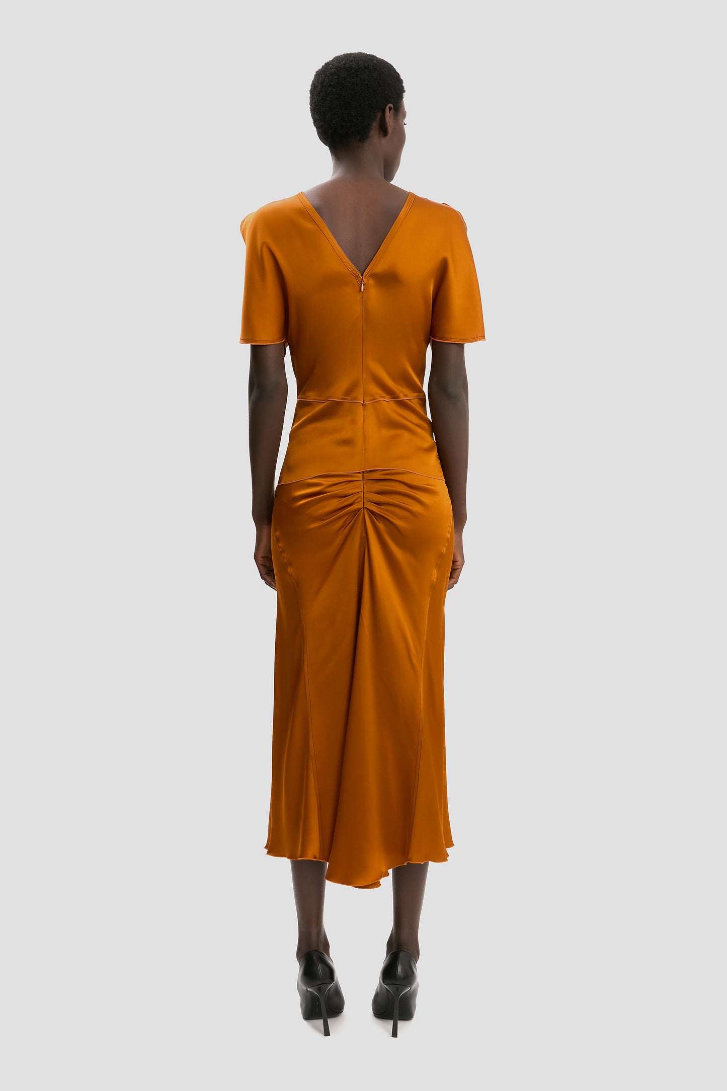 Draped Sleeve Top In Bronze