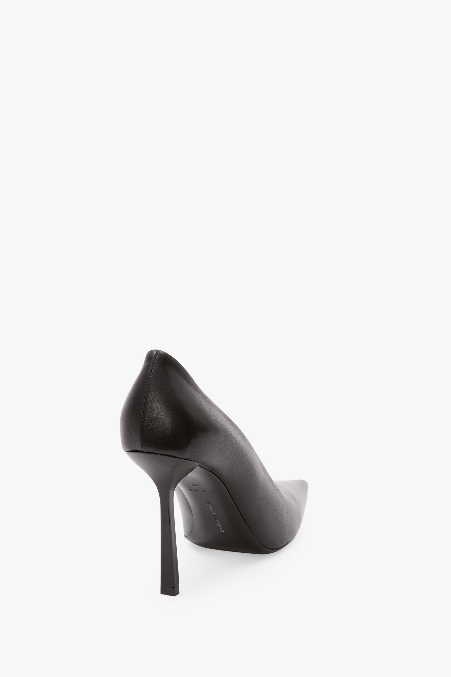 Victoria Stiletto Pump In Black Smooth Leather