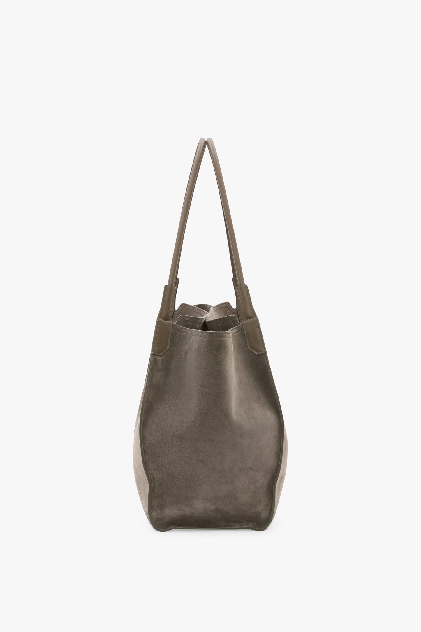 Victoria Tote Bag Large In Pebble Grey Suede