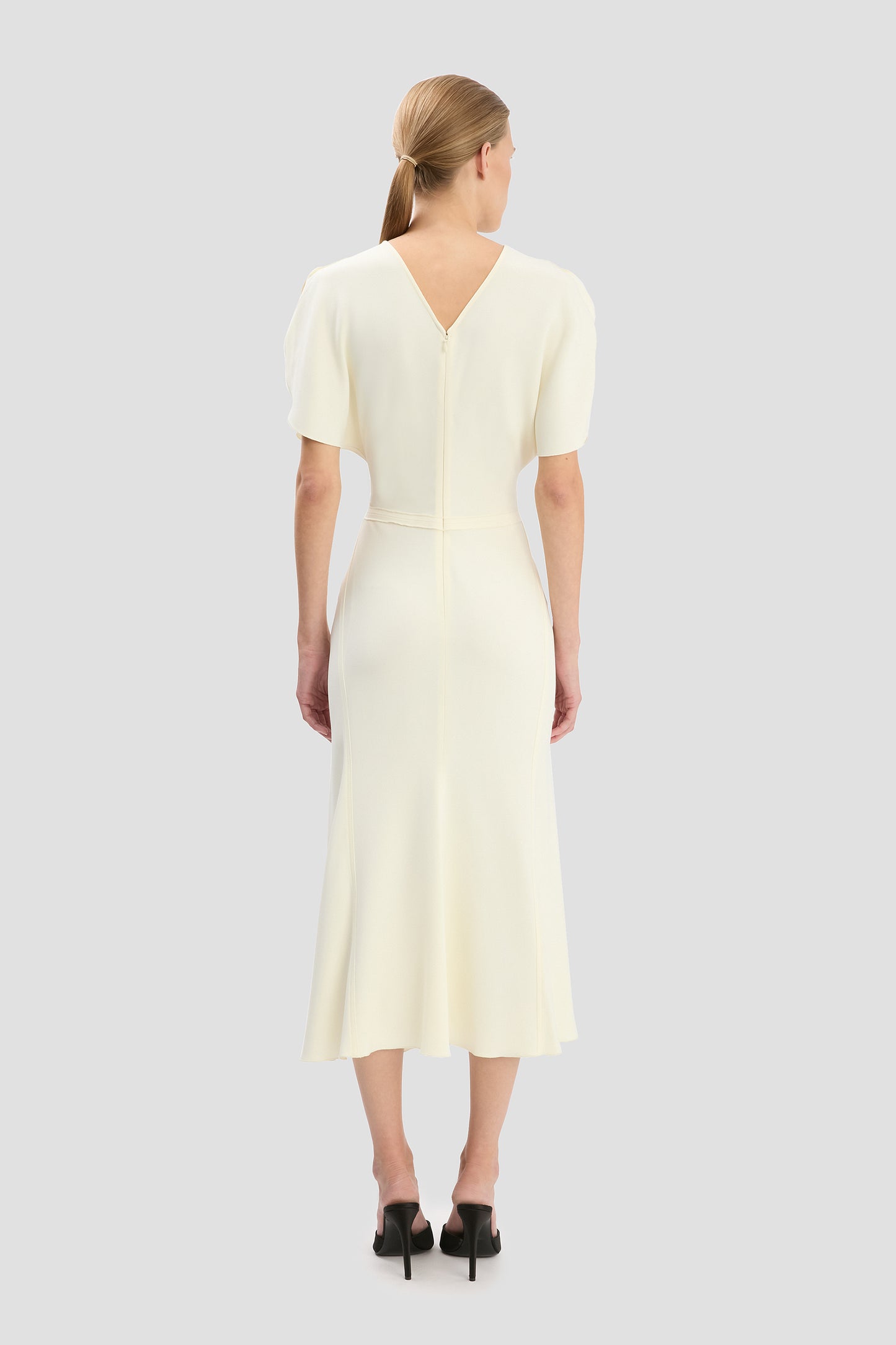 Bela Midi Dress In Bright Ivory