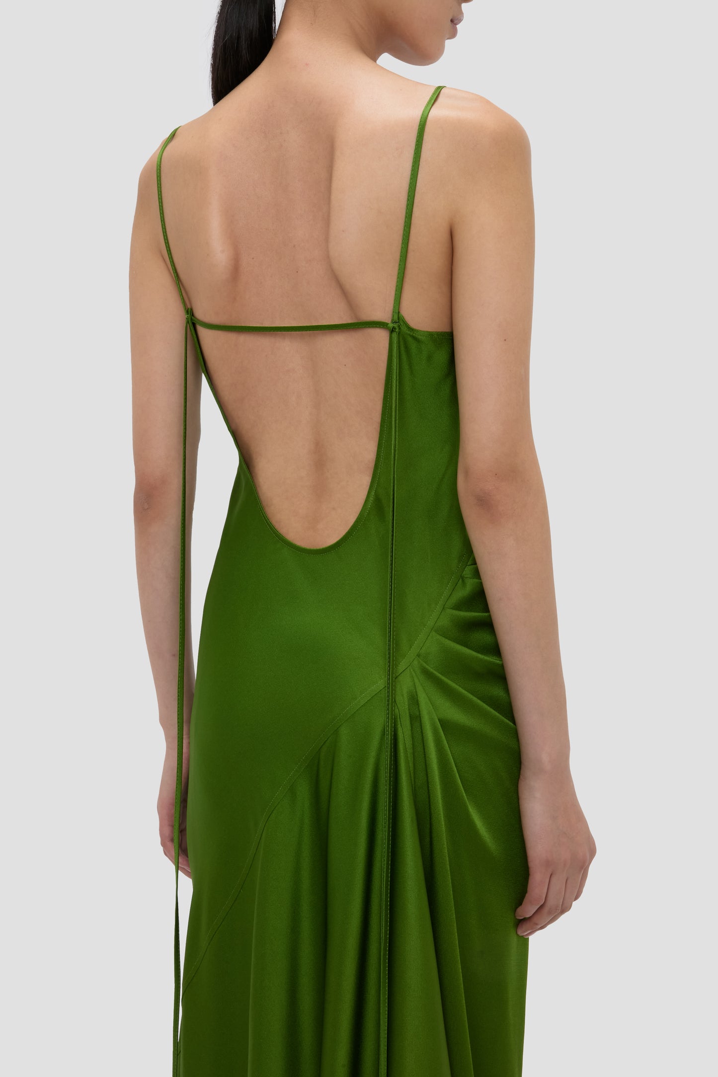 Draped Cami Floor-Length Dress In Algae