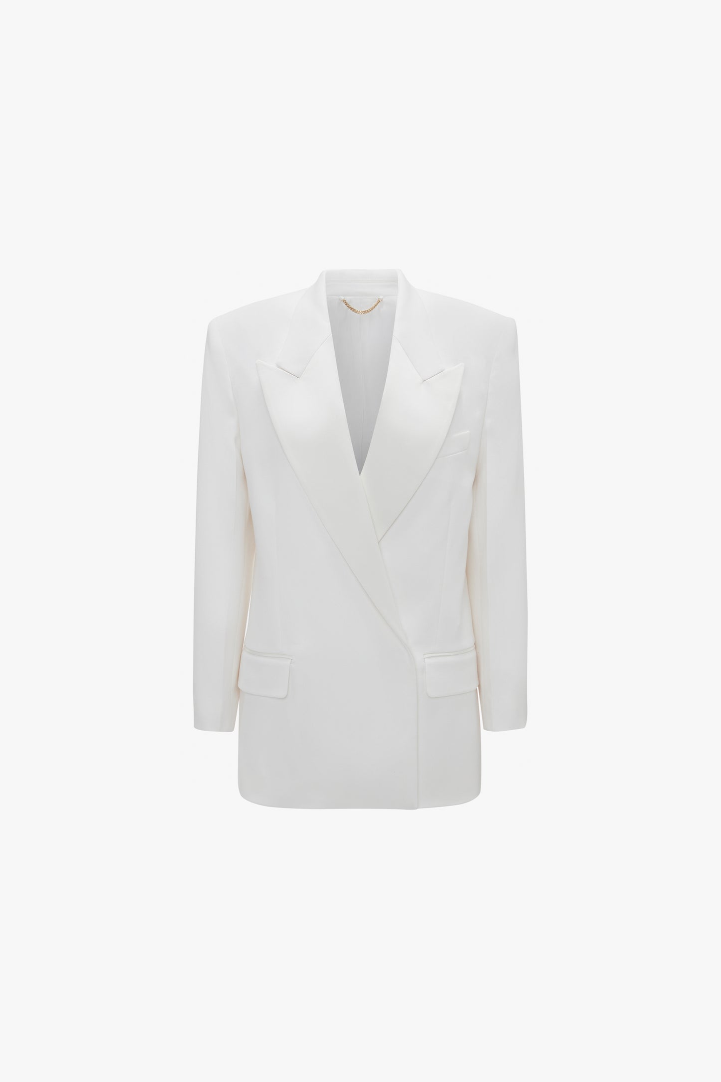 Double Breasted Tuxedo Jacket In Ivory