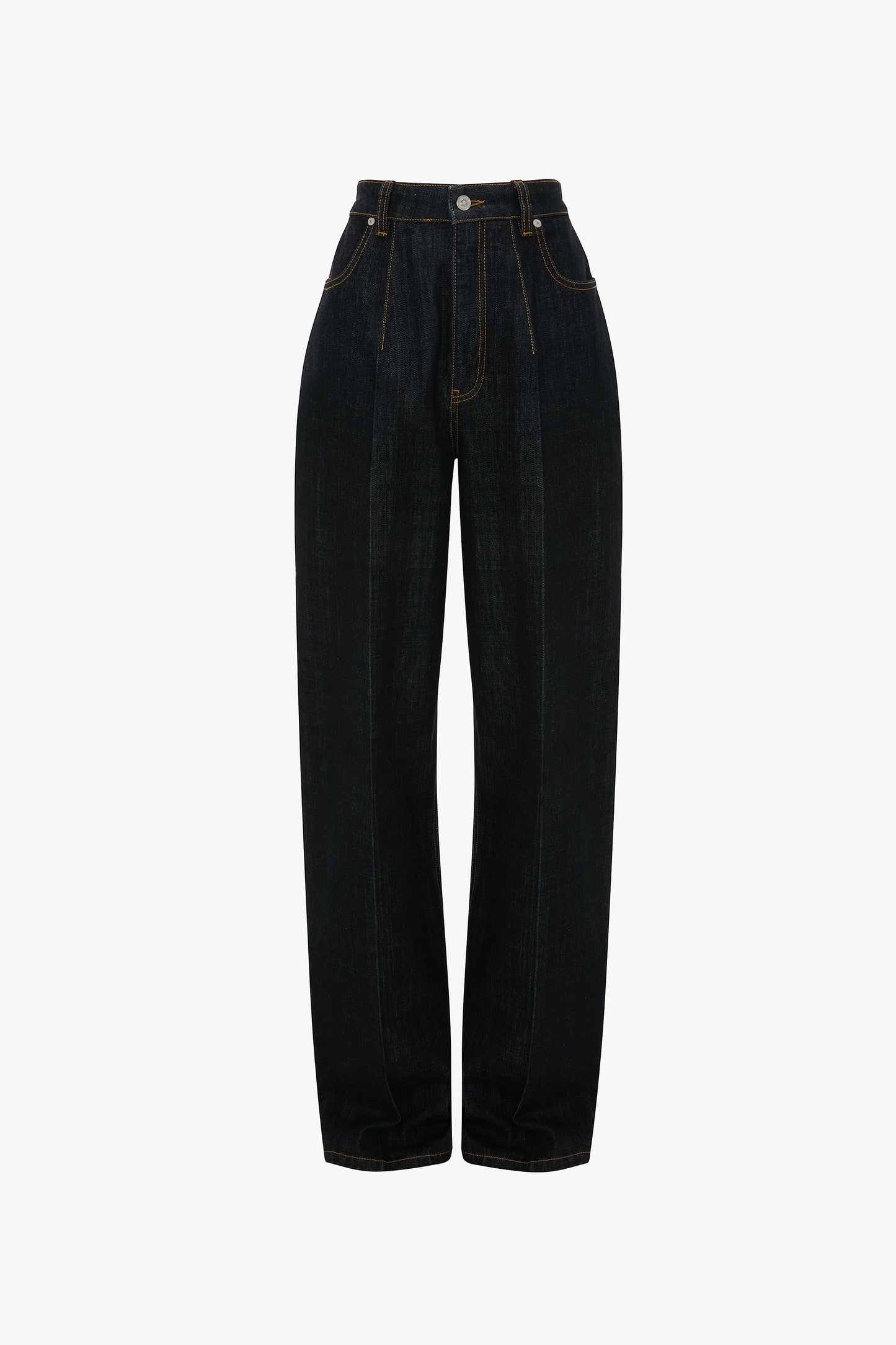 High Waisted Cinched Jean In Indigo Rinse